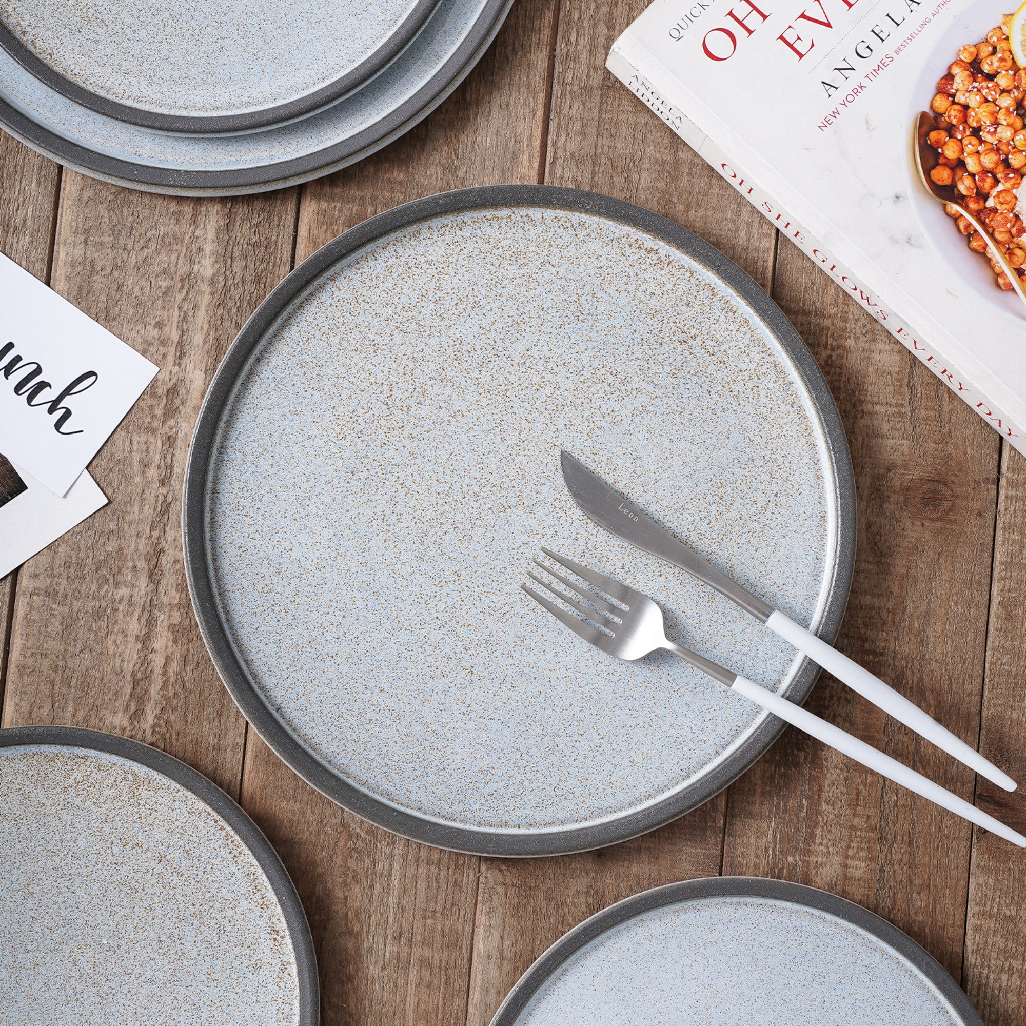 Vince Stoneware Salad Plate - Gray-Green-Blue