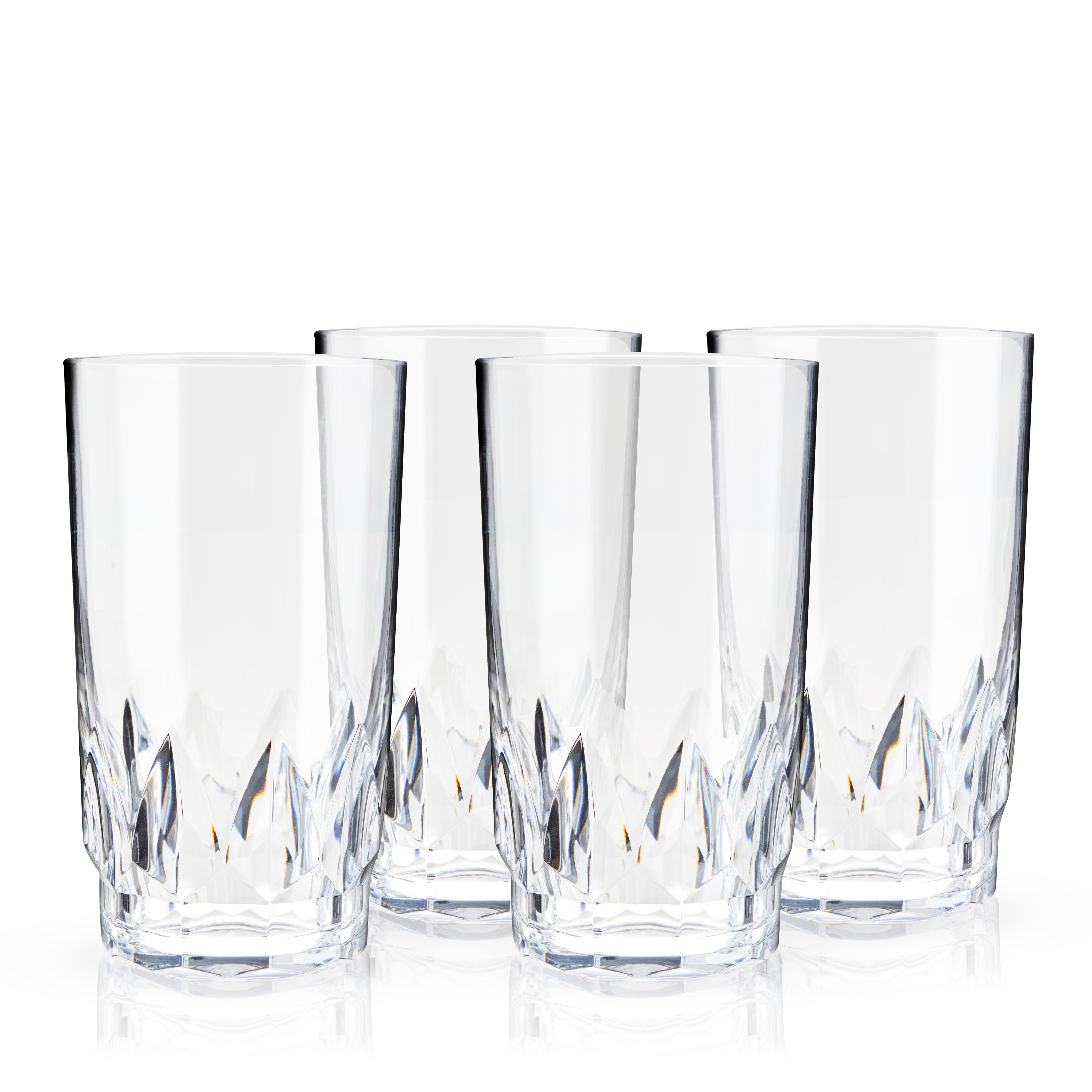 Shatterproof Acrylic Highball Tumblers Set of 4
