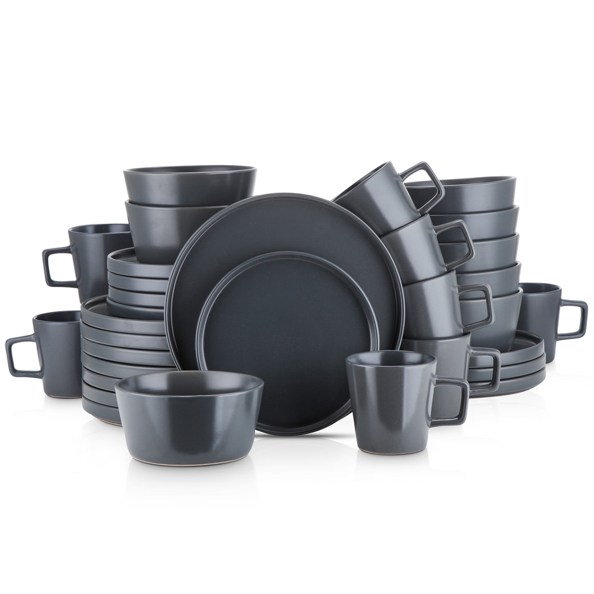 Celina Stoneware Dinnerware Set - Gray Matte