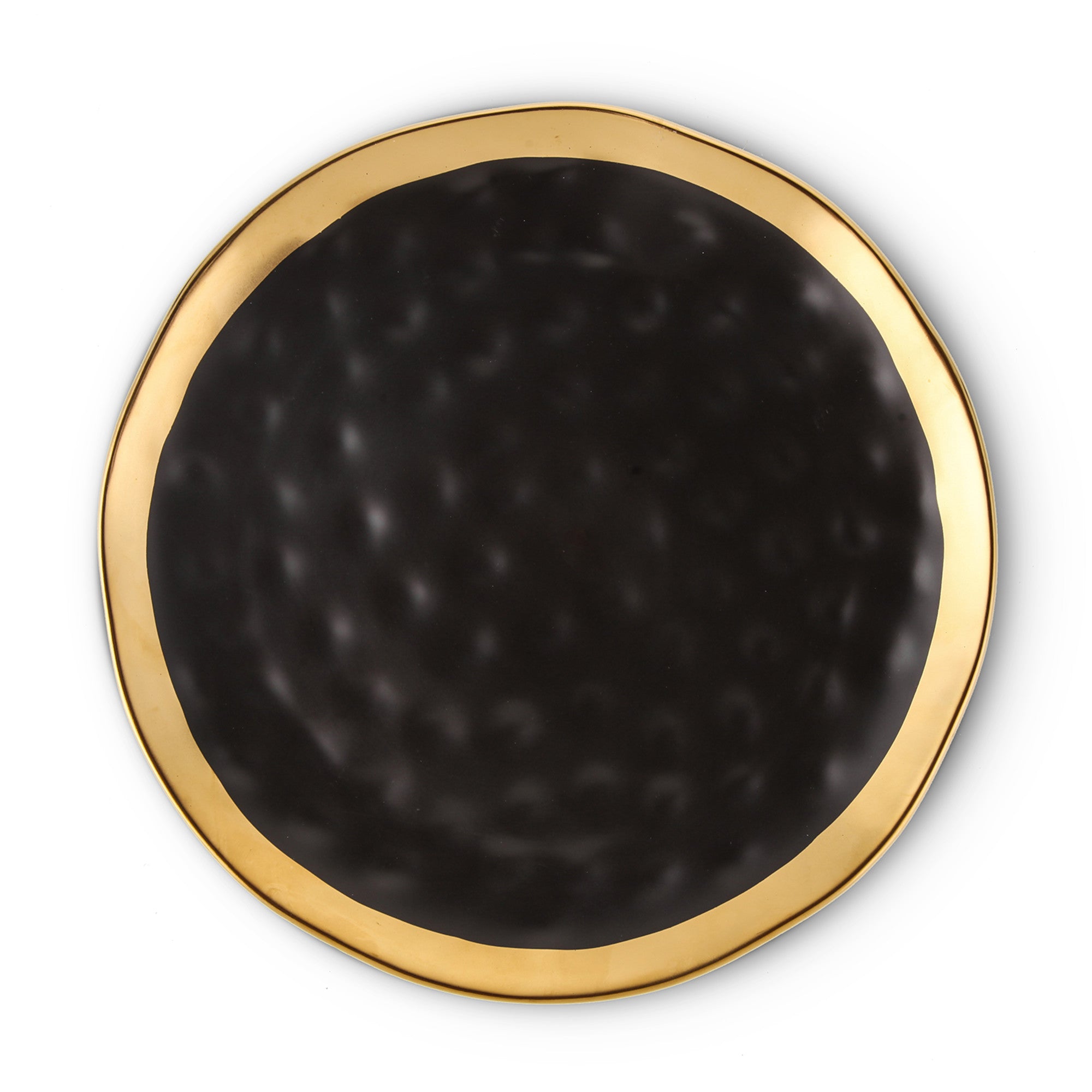 Florian Porcelain Salad Plate - Black