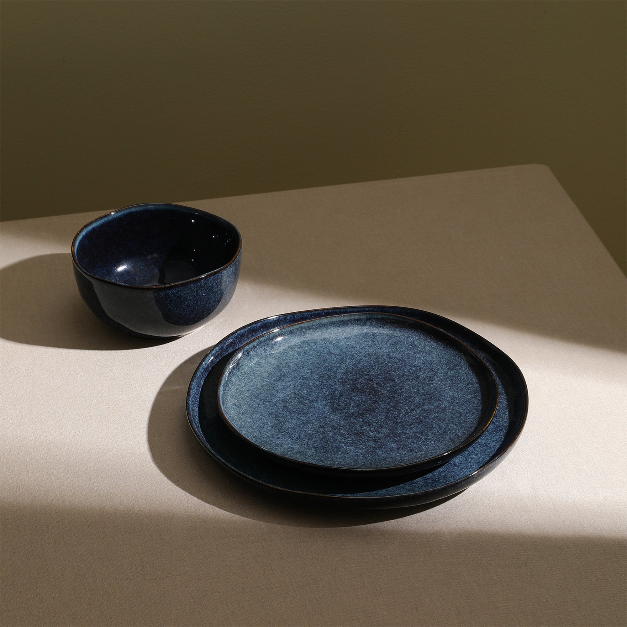 Mirella Stoneware Dinnerware Set - Blue