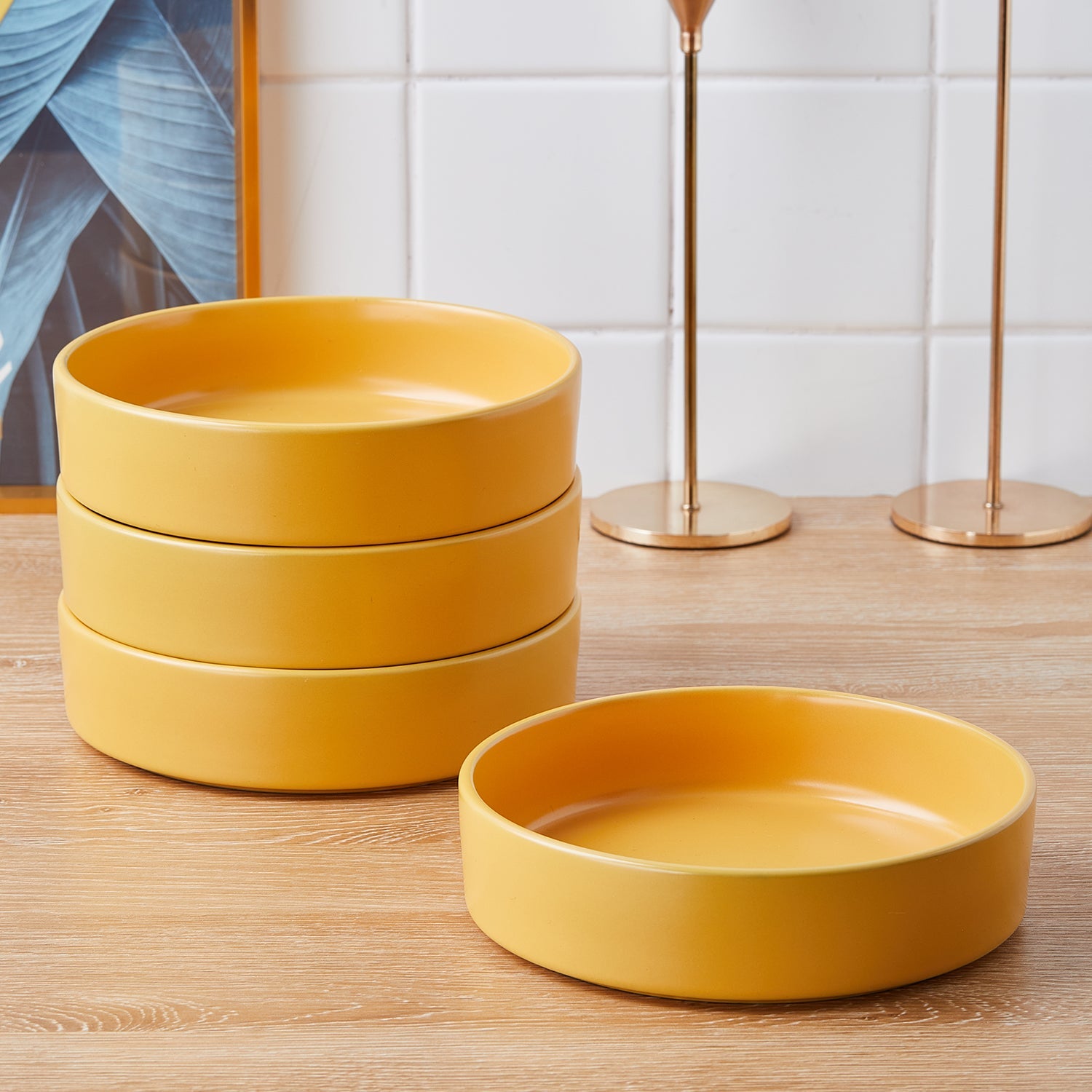 Cleo Stoneware Dinnerware Set - Yellow