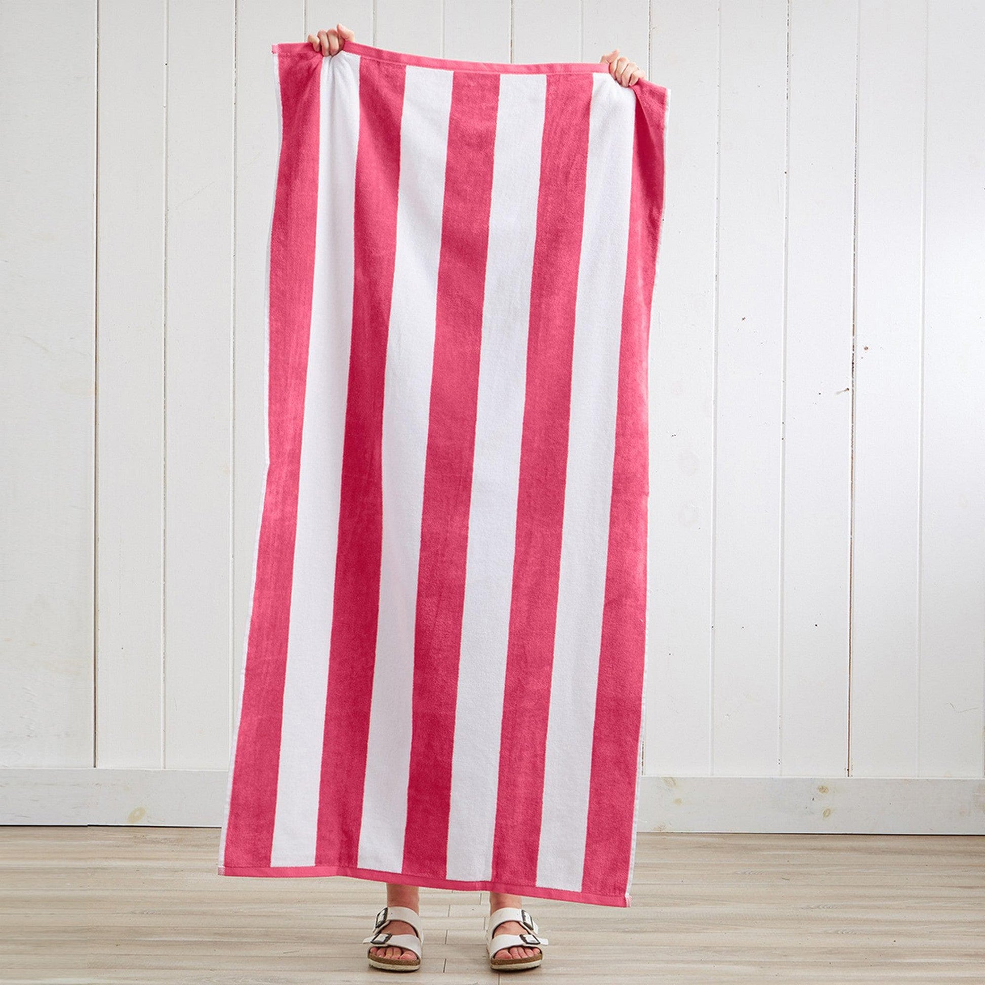 Cotton Velour Cabana Stripe Beach Towel - Novia Collection - Best Buy Furniture