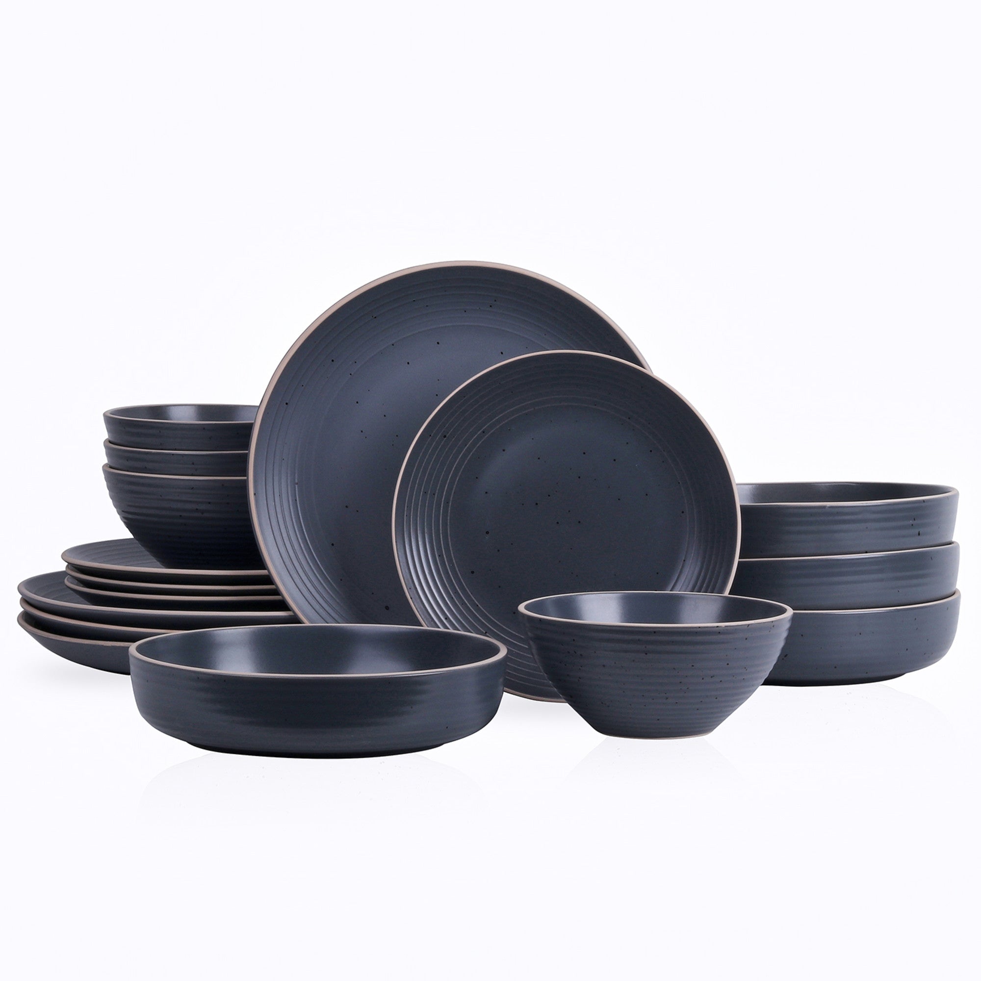 Lauren Stoneware Dinnerware Set - Charcoal