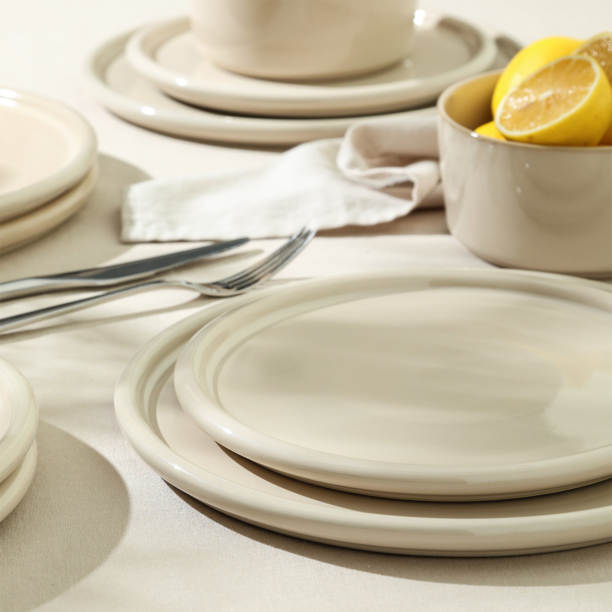 Eden Stoneware Dinnerware Set - Beige