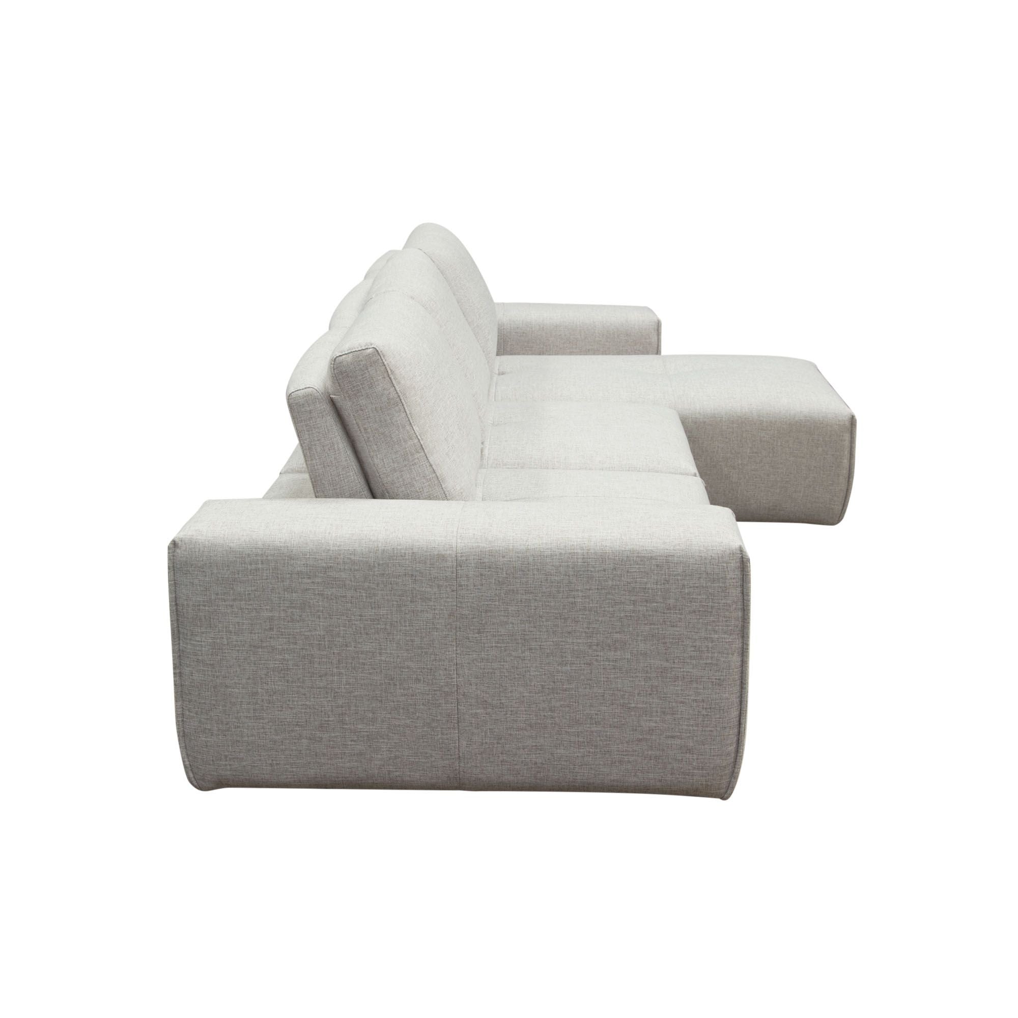Jazz Reversible Sectional – Barley Fabric with Adjustable Backrests