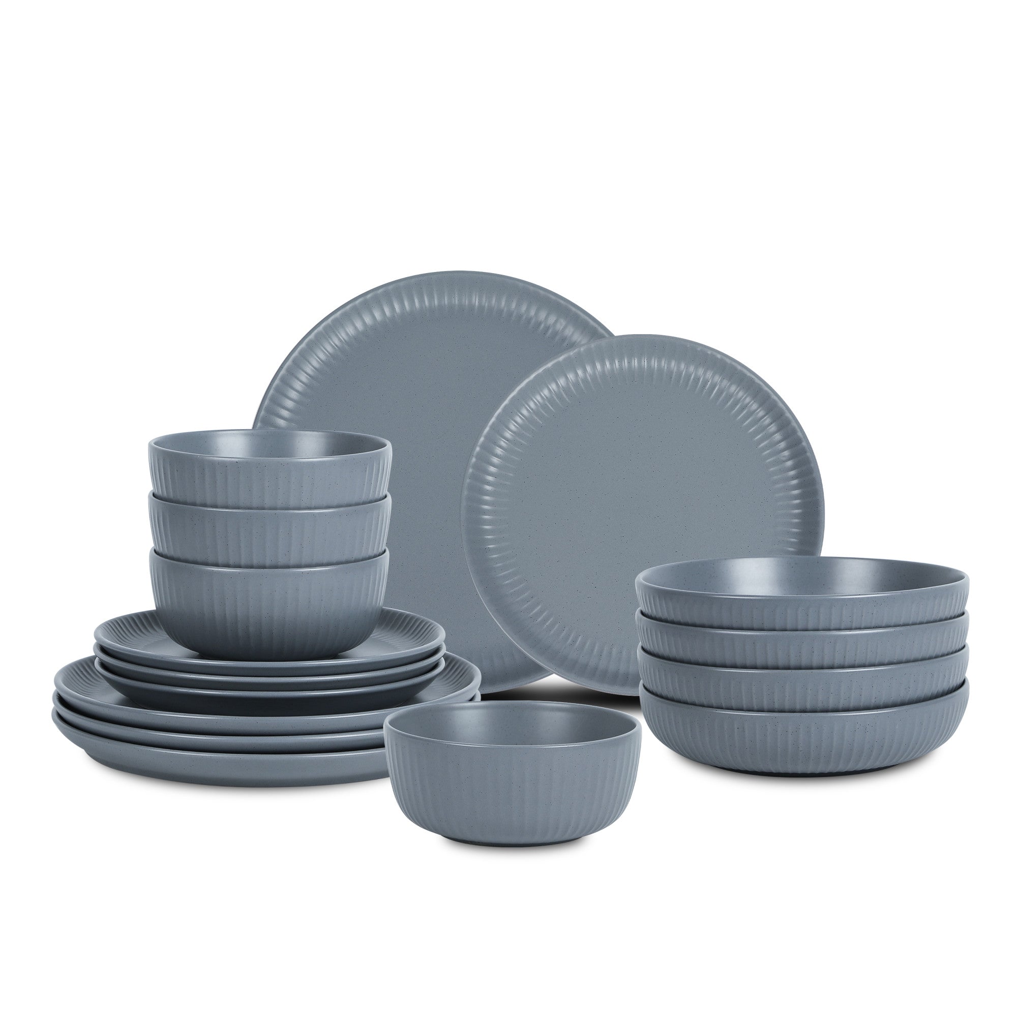 Logan Stoneware Dinnerware Set - Grey
