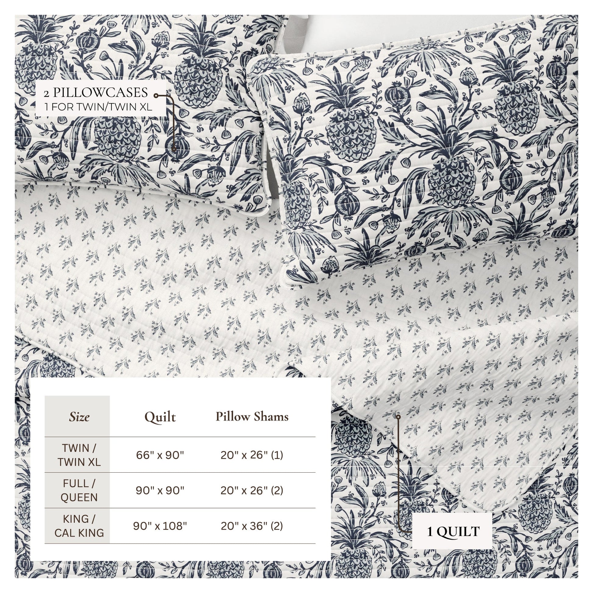 Coastal Printed Cotton Quilt Set - Bernice Collection - Best Buy Furniture
