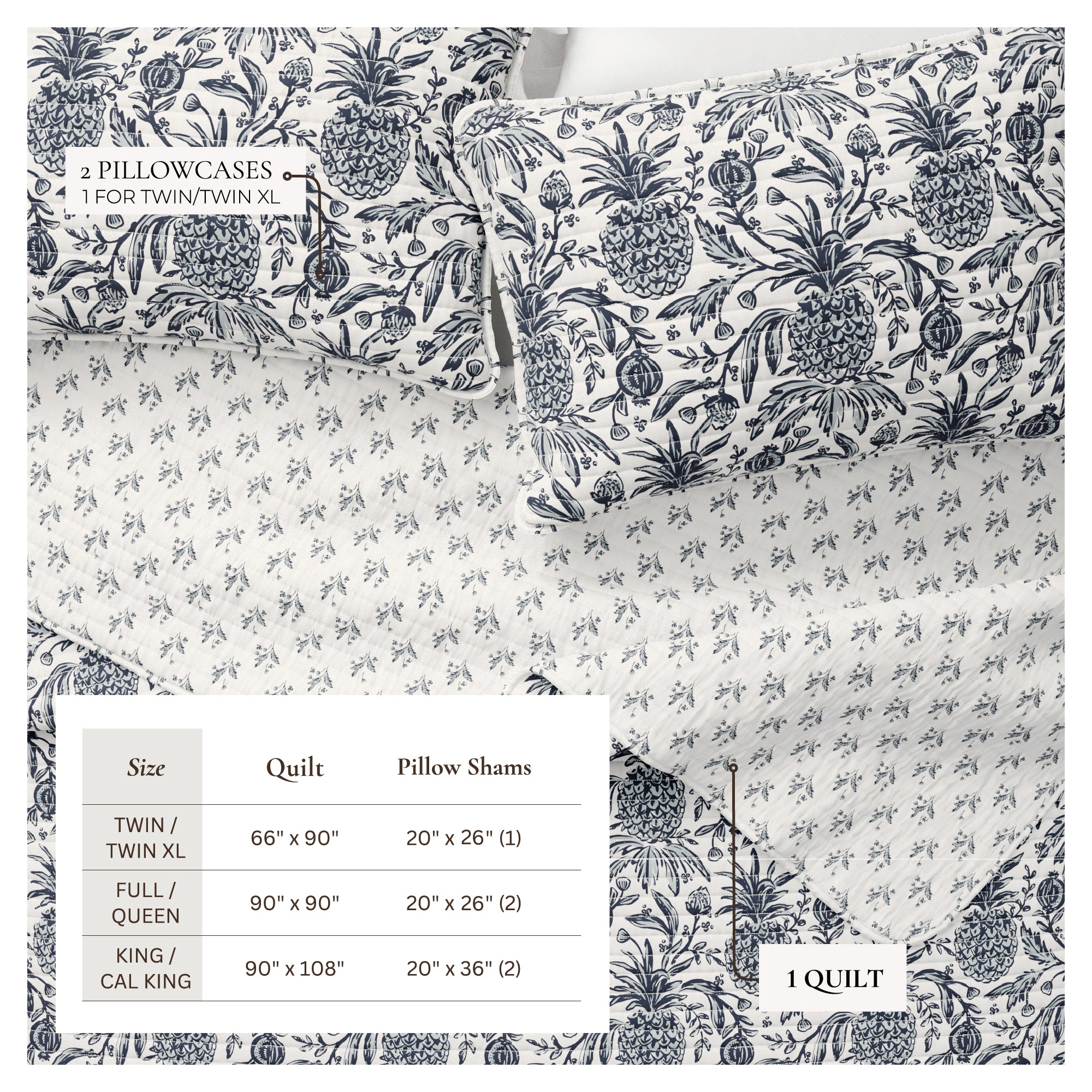 Coastal Printed Cotton Quilt Set - Bernice Collection - Best Buy Furniture