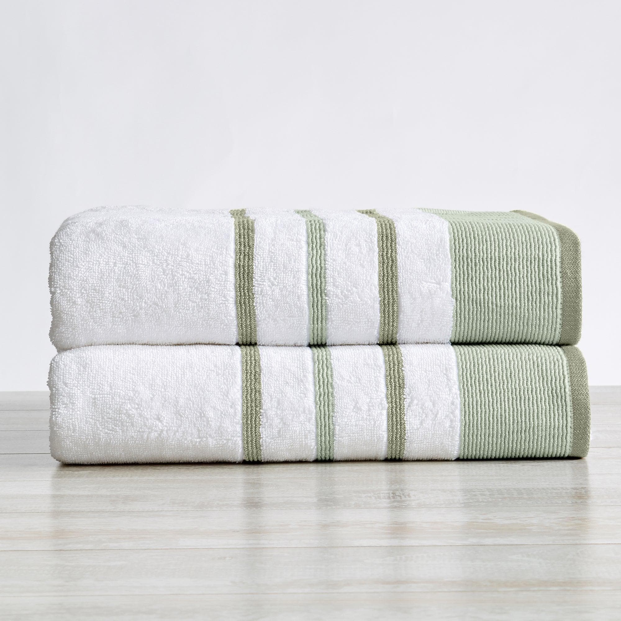 Decorative Cotton Stripe Bath Towel Set - Noelle Collection - Best Buy Furniture
