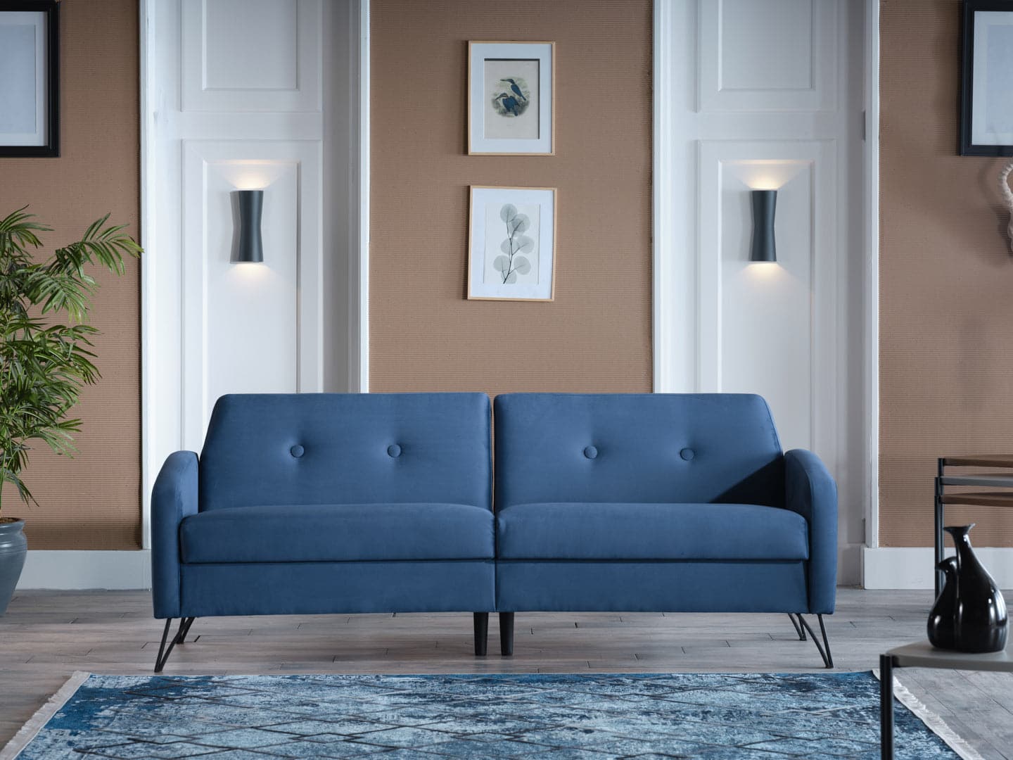 Modern upgrades in the Juniper Sofa, featuring a solid wood frame and eco-friendly plastic feet.