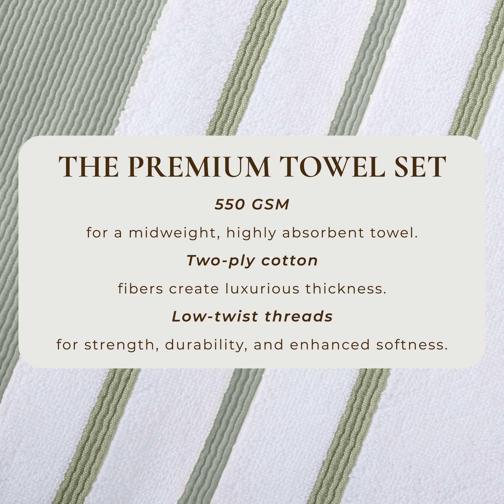 Decorative Cotton Stripe Bath Towel Set - Noelle Collection - Best Buy Furniture