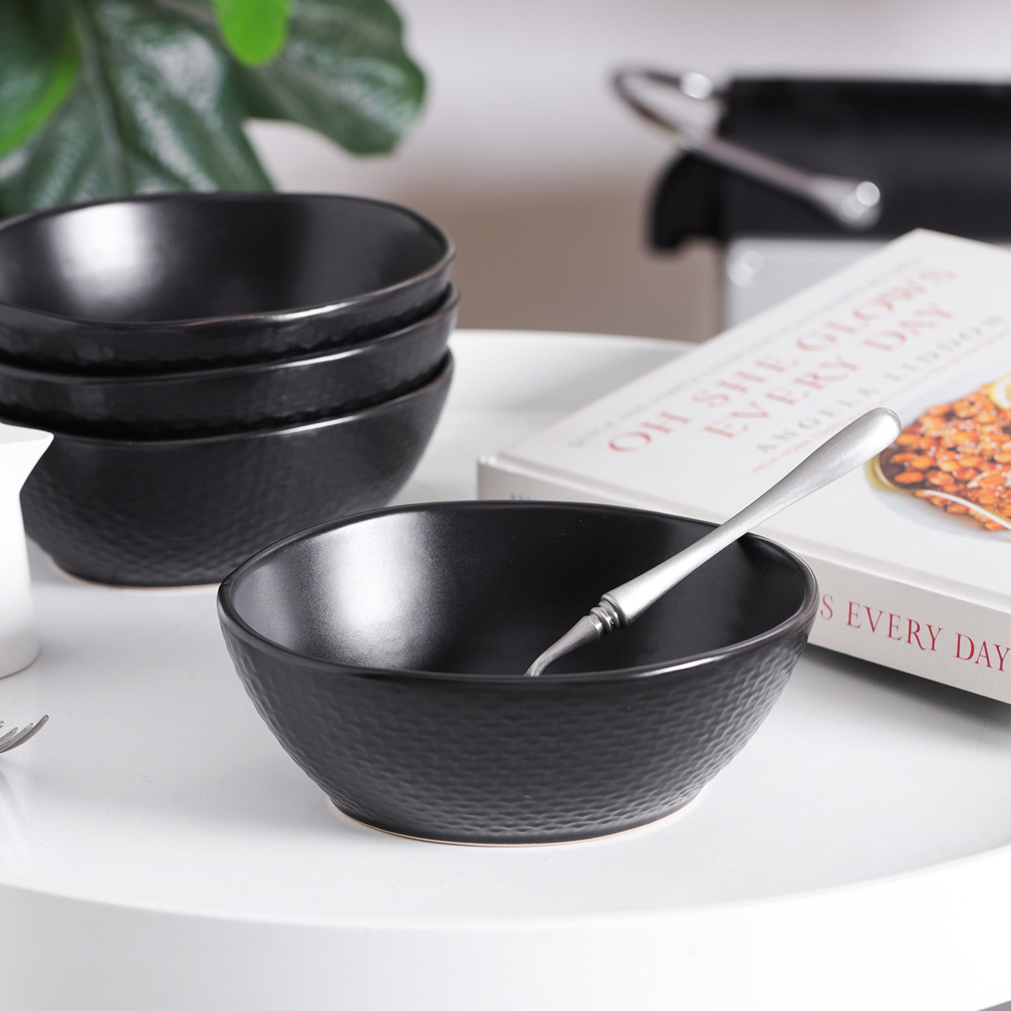 Abigael Stoneware Bowl - Black