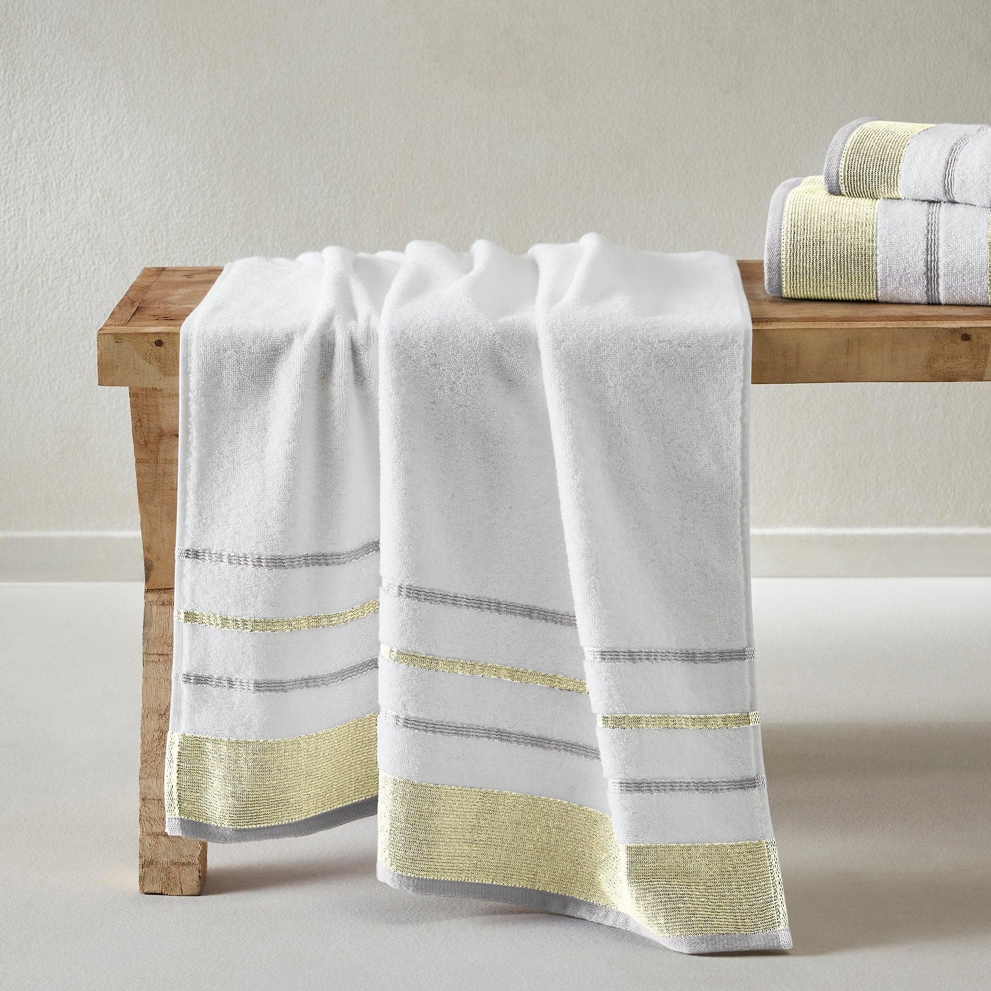 Decorative Cotton Stripe Bath Towel Set - Noelle Collection - Best Buy Furniture