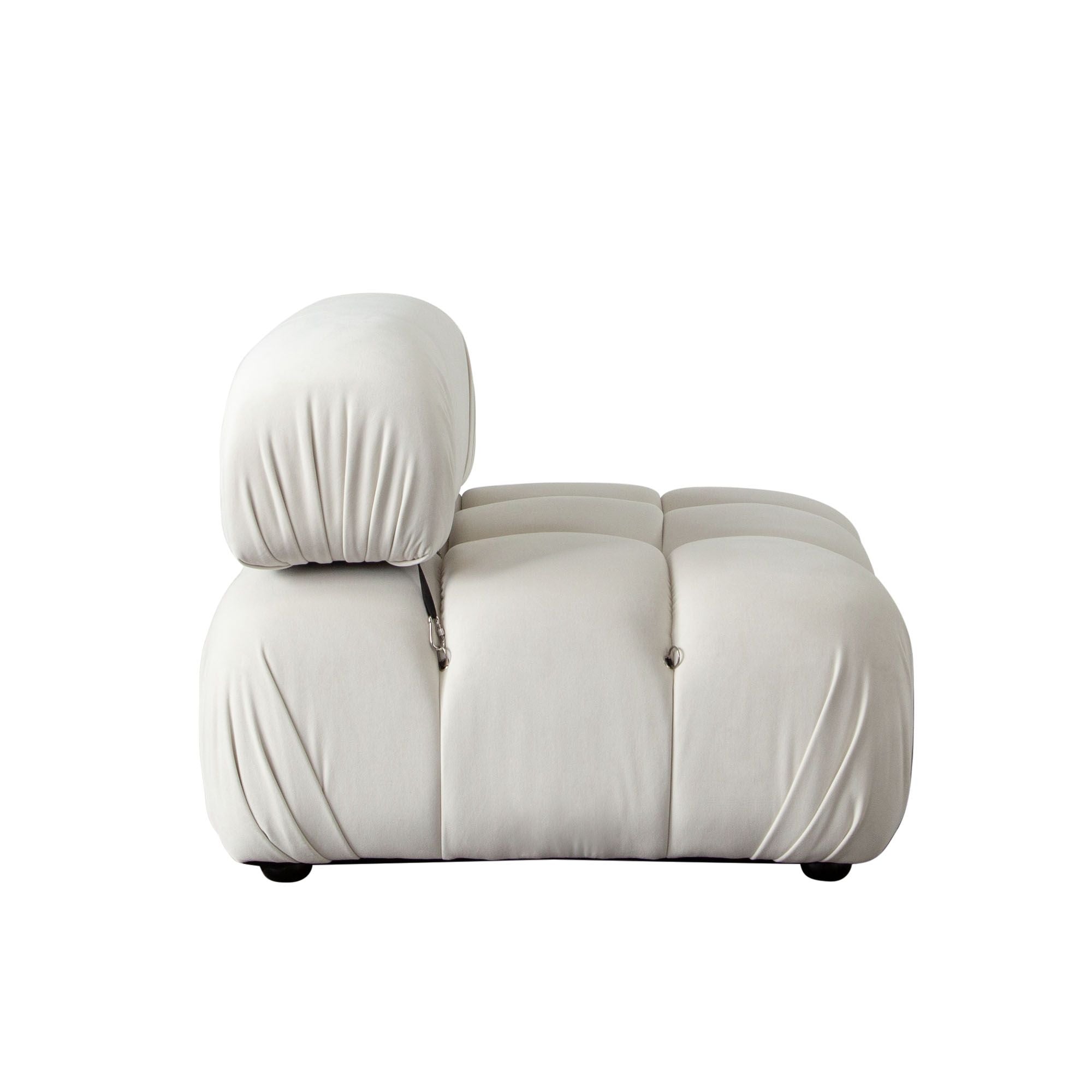 Paloma Armless Chair – Light Cream Velvet