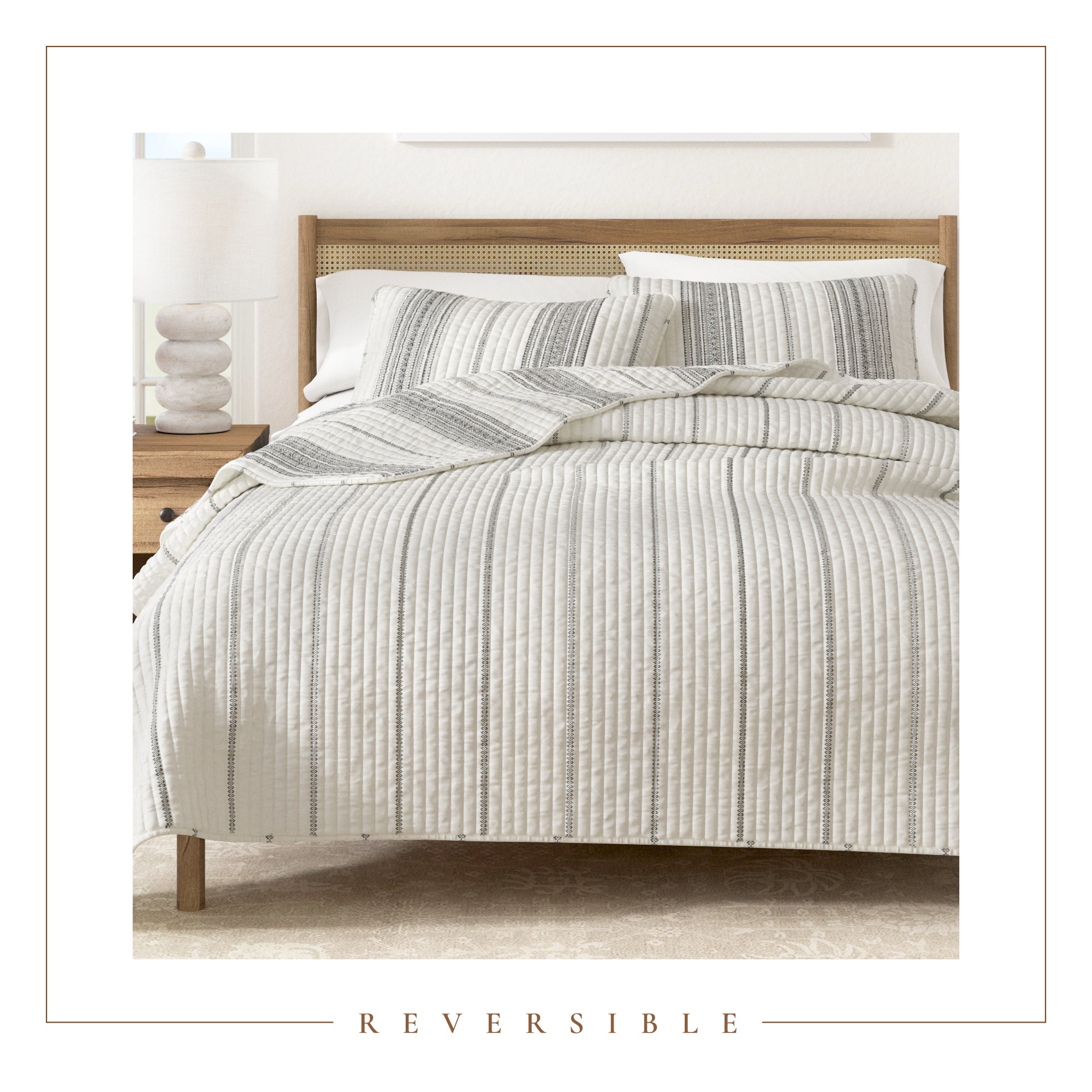 3-Piece Stripe Quilt - Wesley Collection - Best Buy Furniture