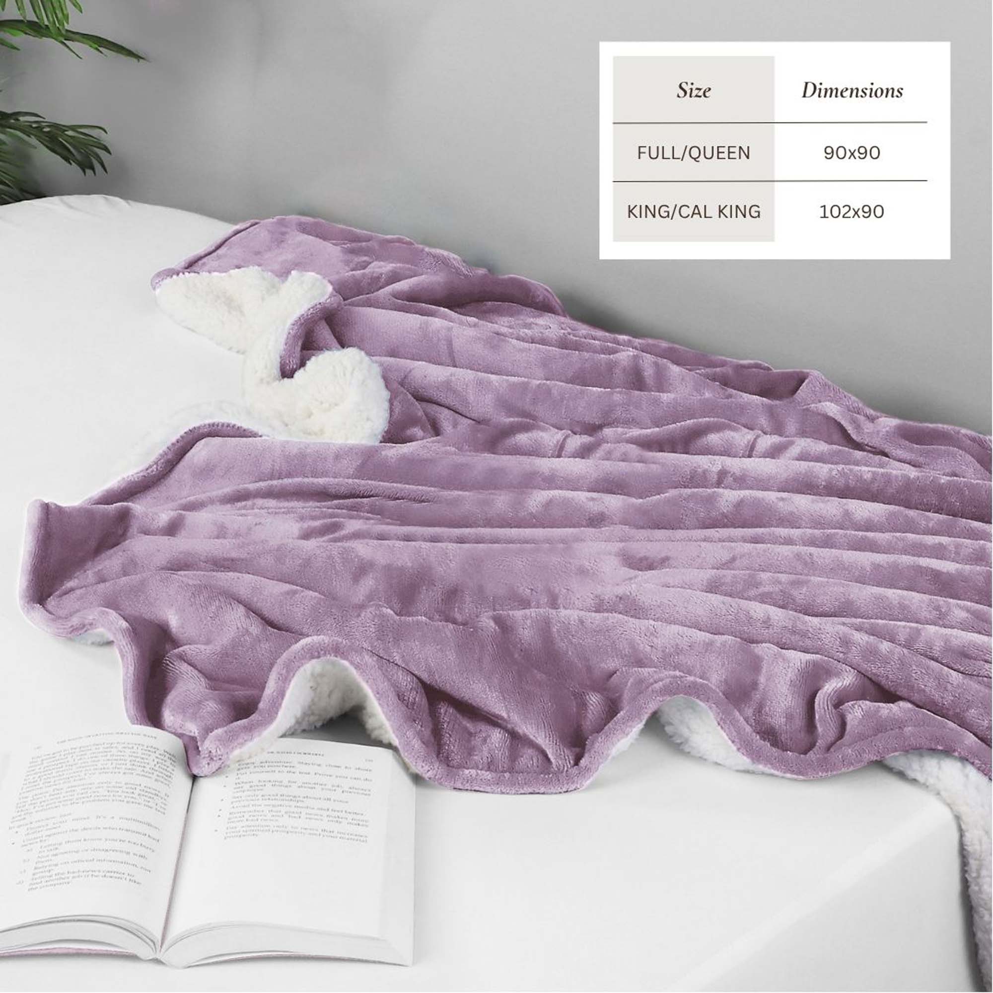 Velvet Plush Sherpa Bed Blanket - Sherpa Fleece Collection - Best Buy Furniture