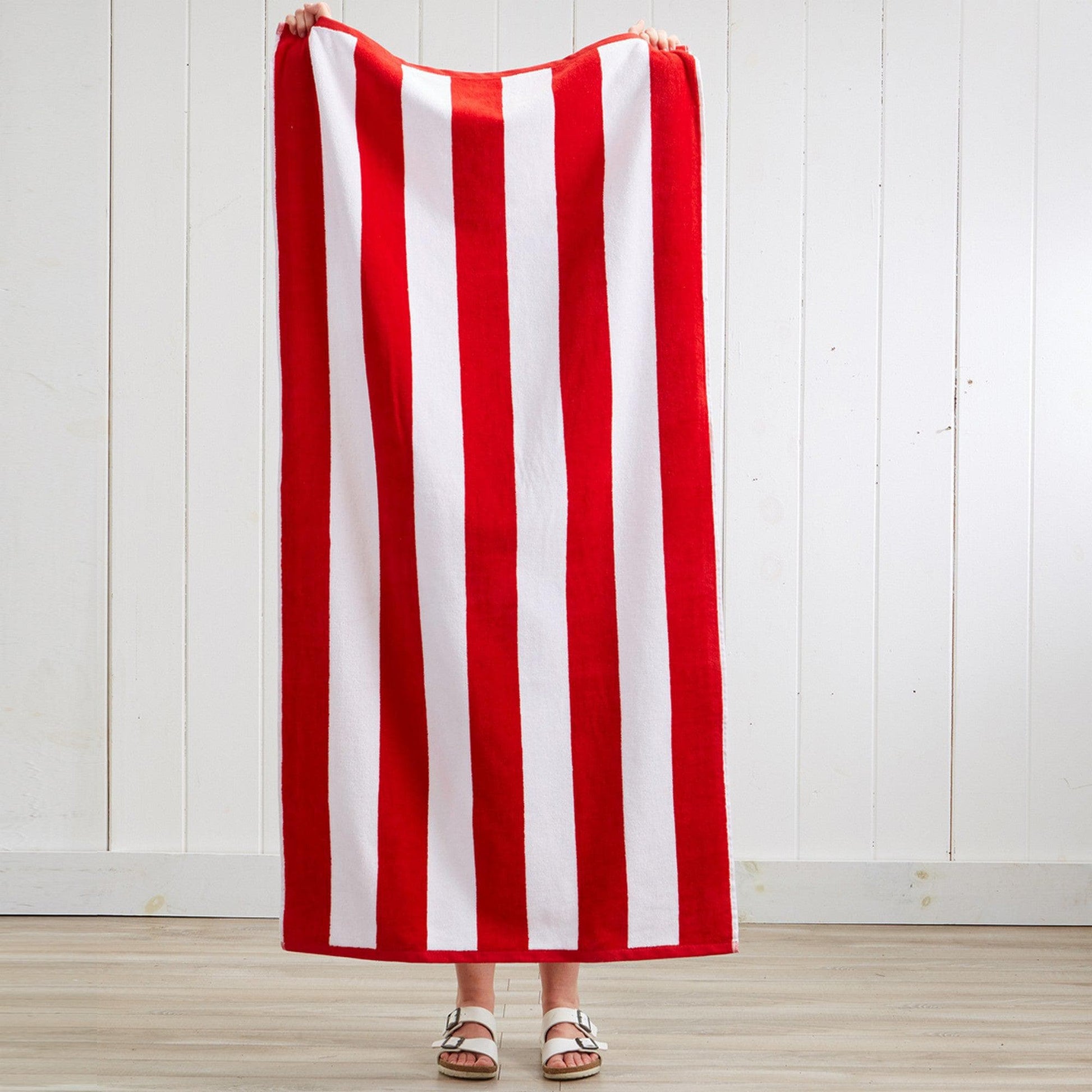 Cotton Velour Cabana Stripe Beach Towel - Novia Collection - Best Buy Furniture