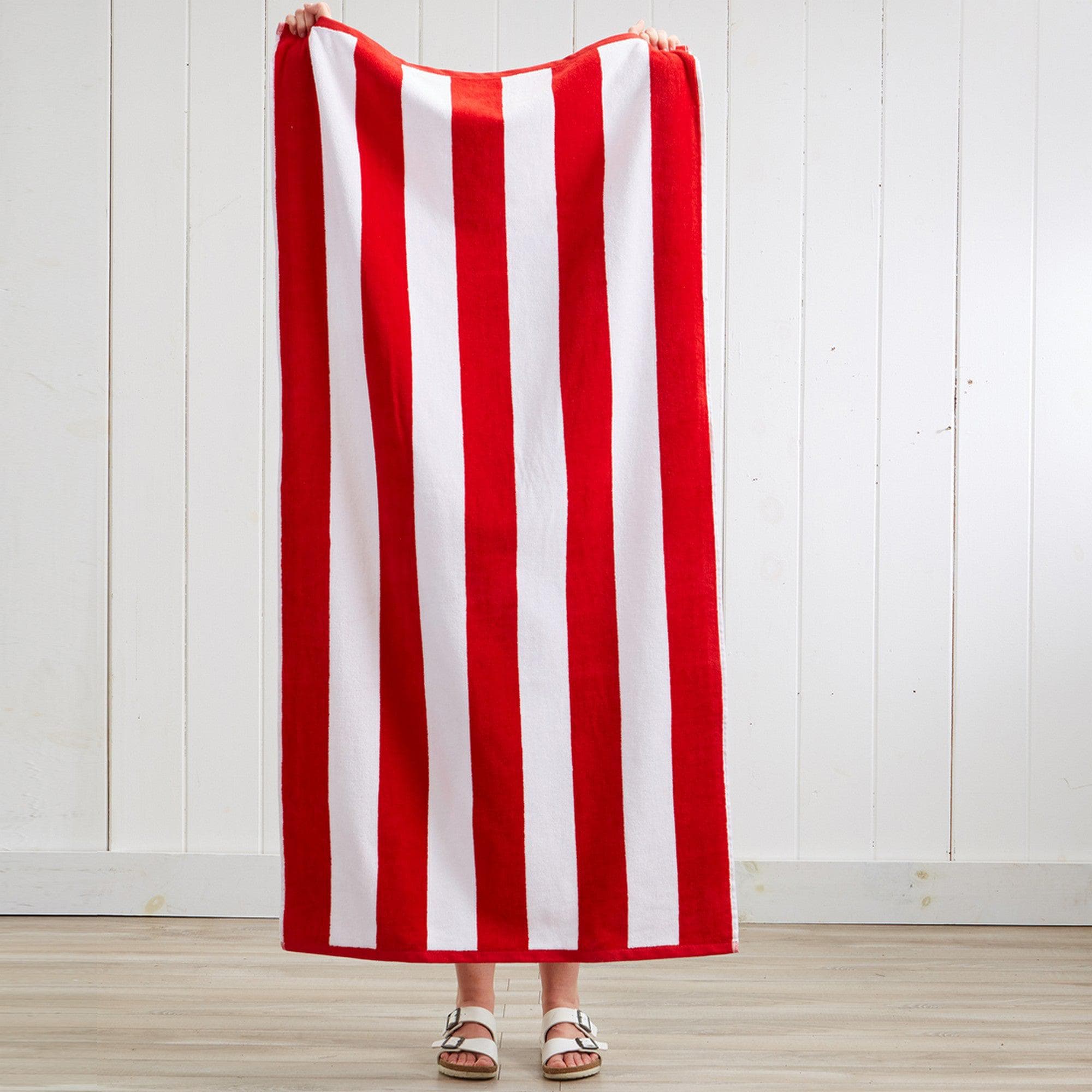 Cotton Velour Cabana Stripe Beach Towel - Novia Collection - Best Buy Furniture