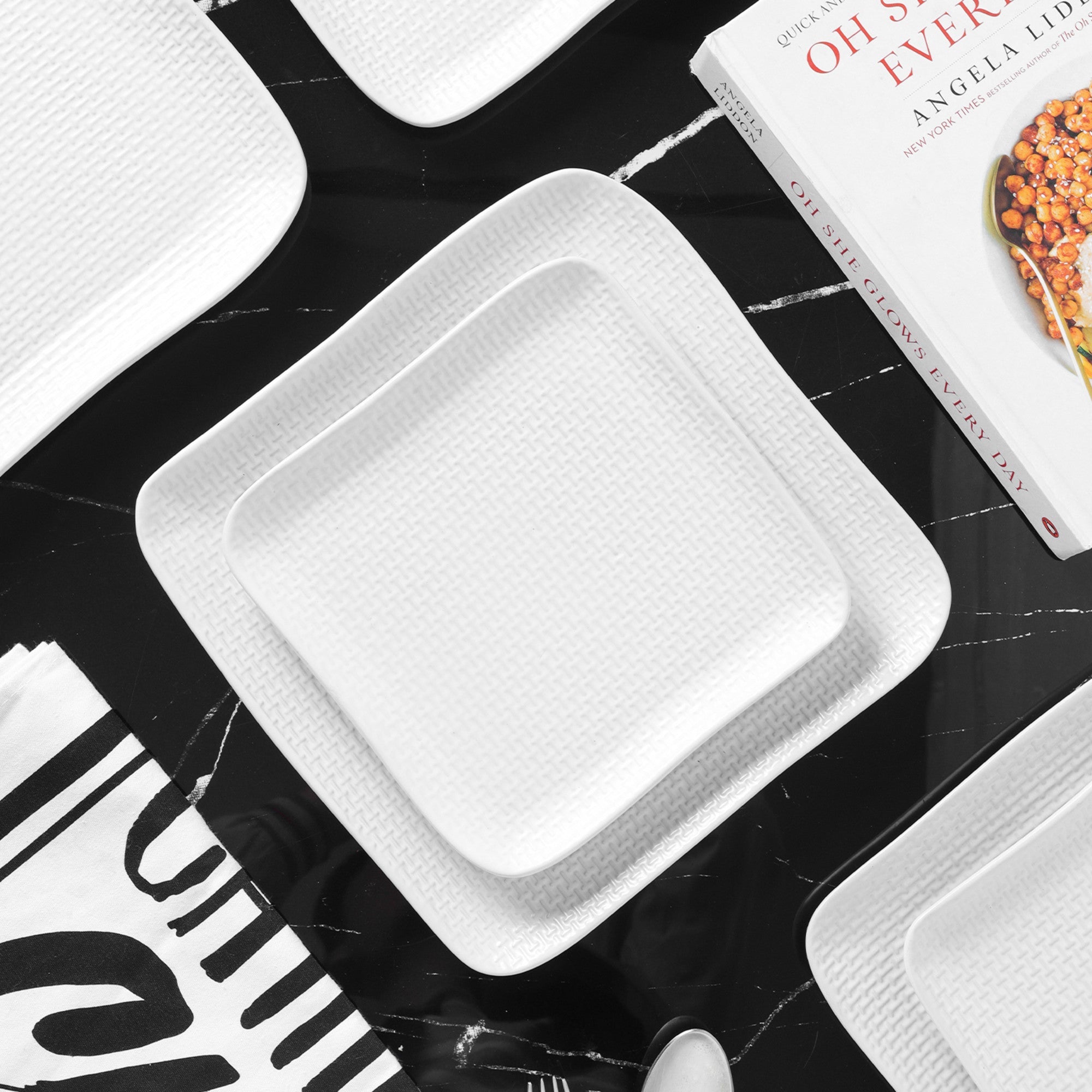 Olivia Stoneware Salad Plate - White