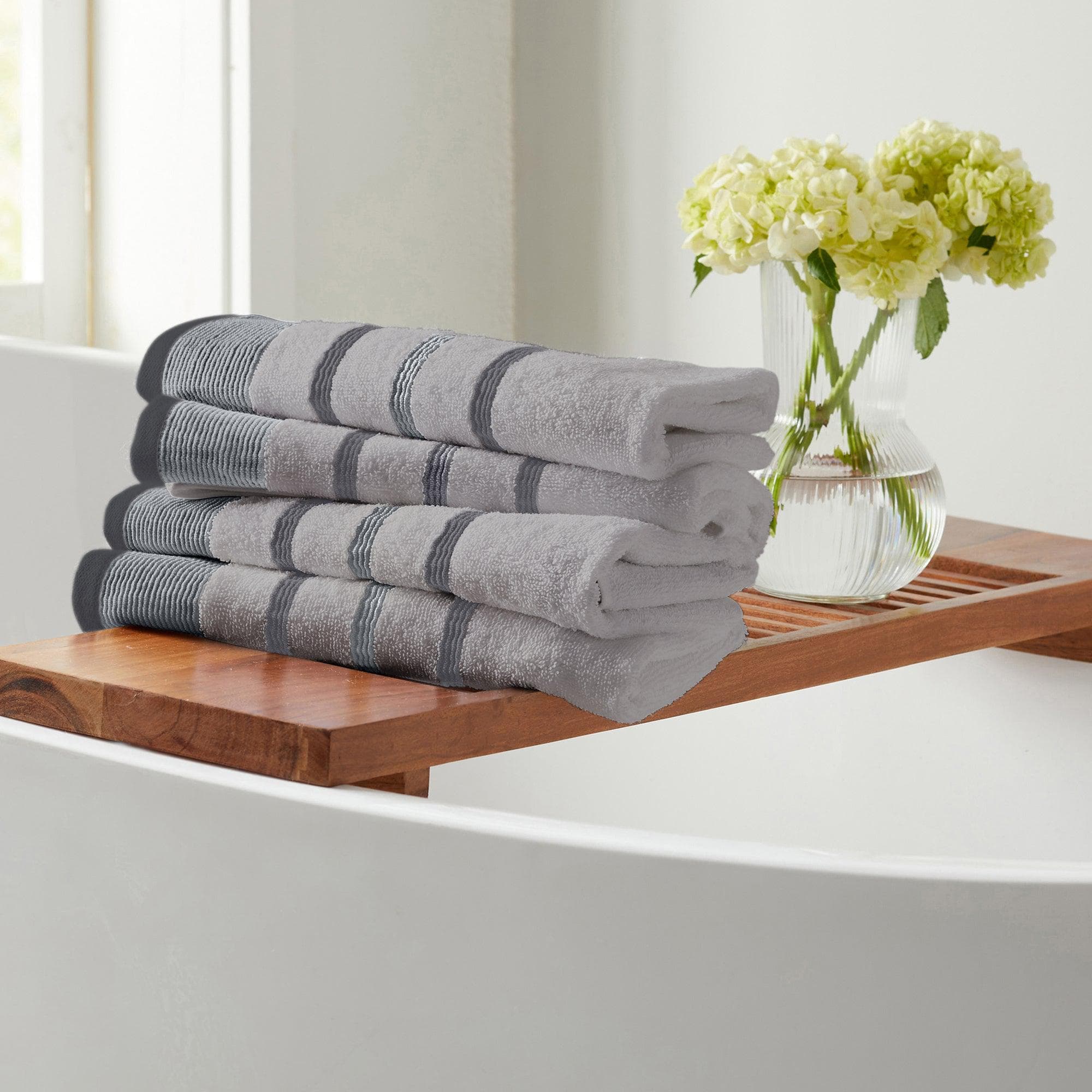 Decorative Cotton Stripe Bath Towel Set - Noelle Collection - Best Buy Furniture