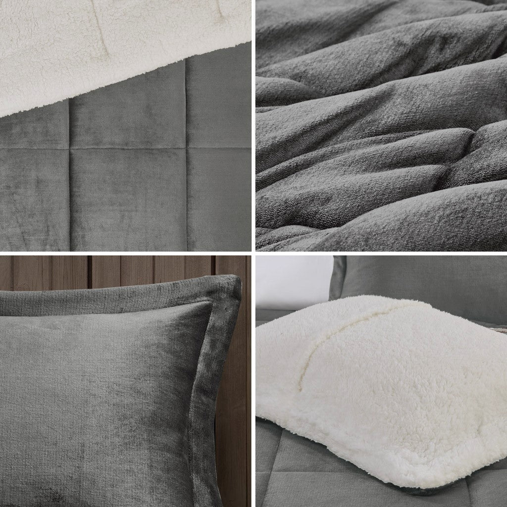 King plush to sherpa down alternative comforter set - Tuesday Morning - Quilts & Comforters
