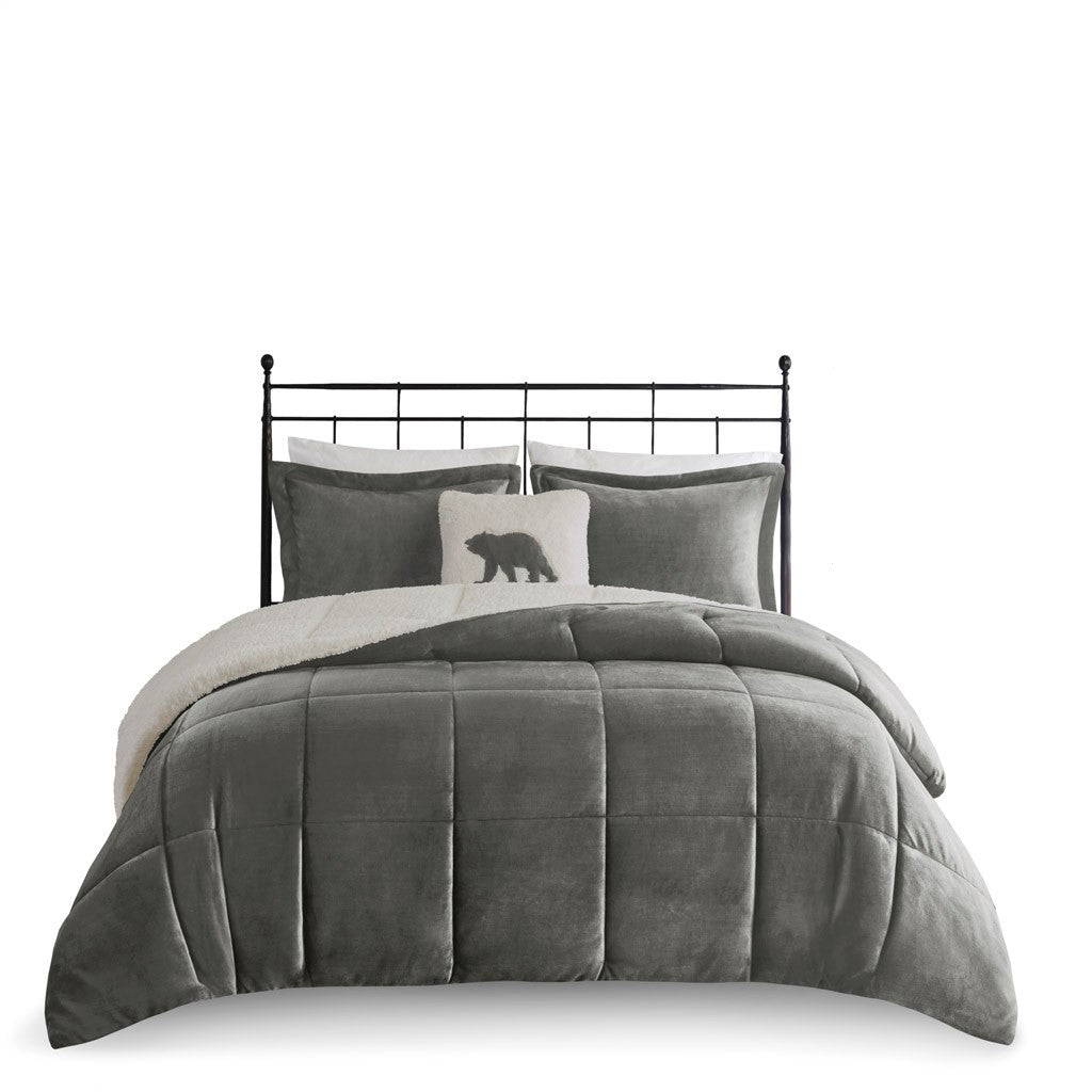 King plush to sherpa down alternative comforter set - Tuesday Morning - Quilts & Comforters