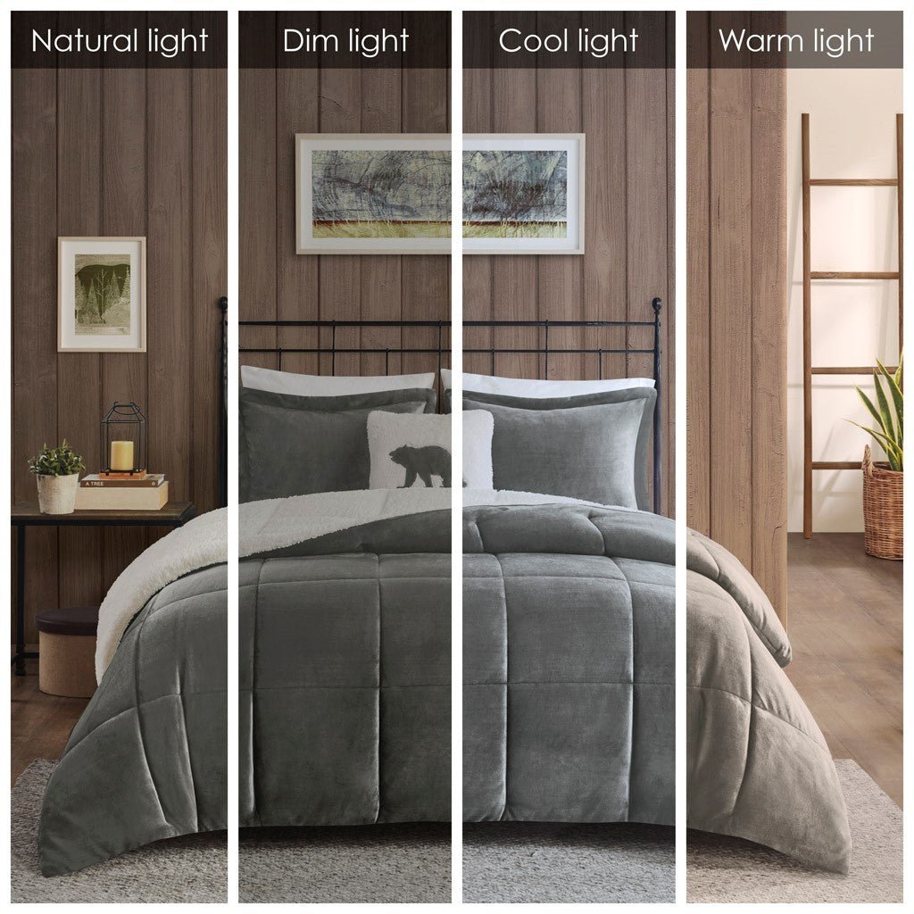 King plush to sherpa down alternative comforter set - Tuesday Morning - Quilts & Comforters