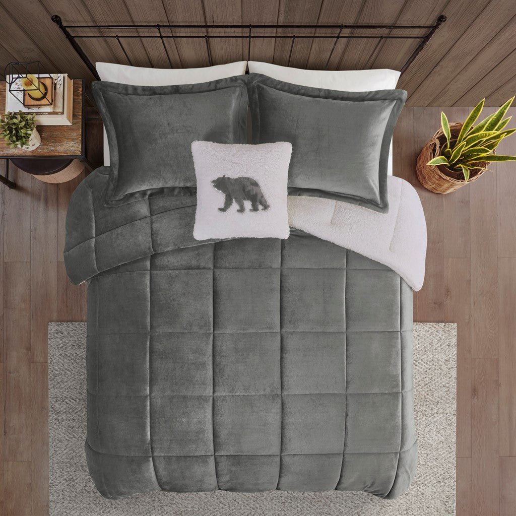 King plush to sherpa down alternative comforter set - Tuesday Morning - Quilts & Comforters