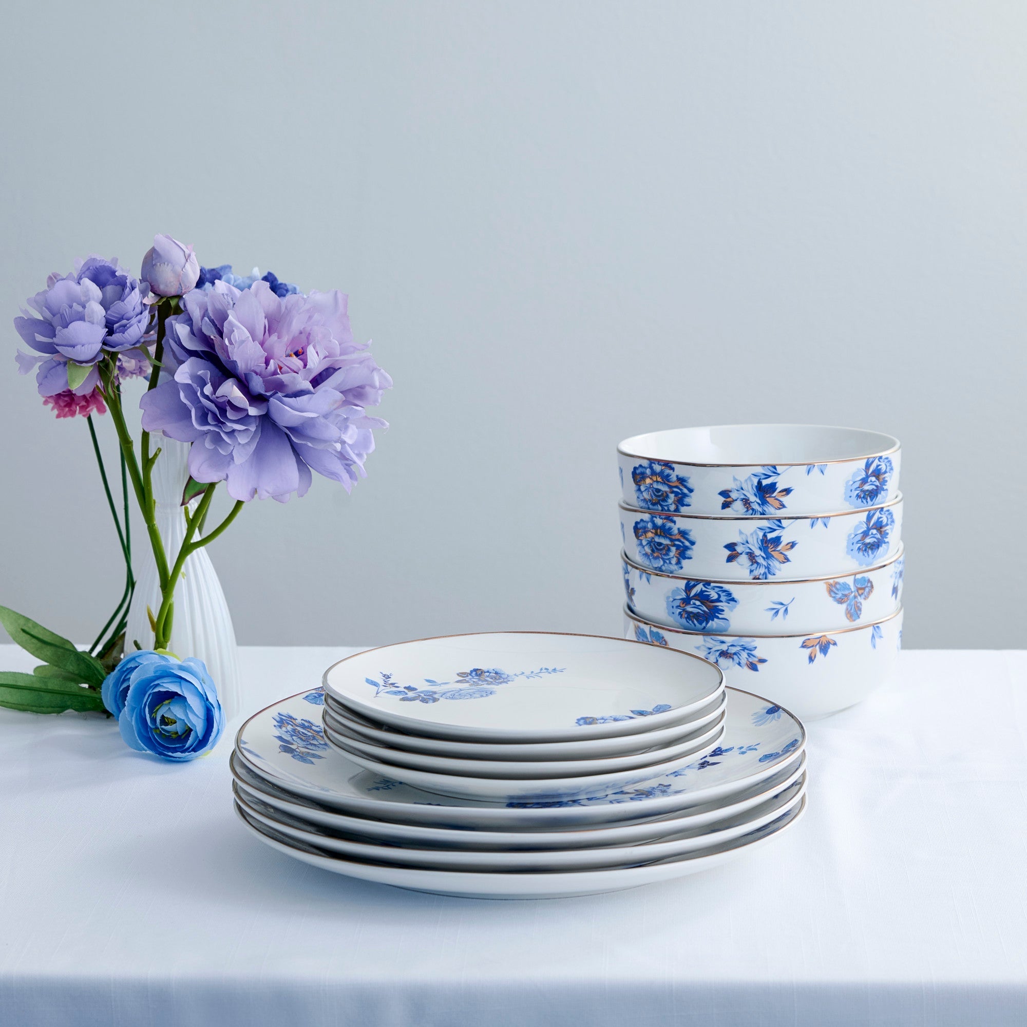 Viola Porcelain Dinnerware Set - Blue