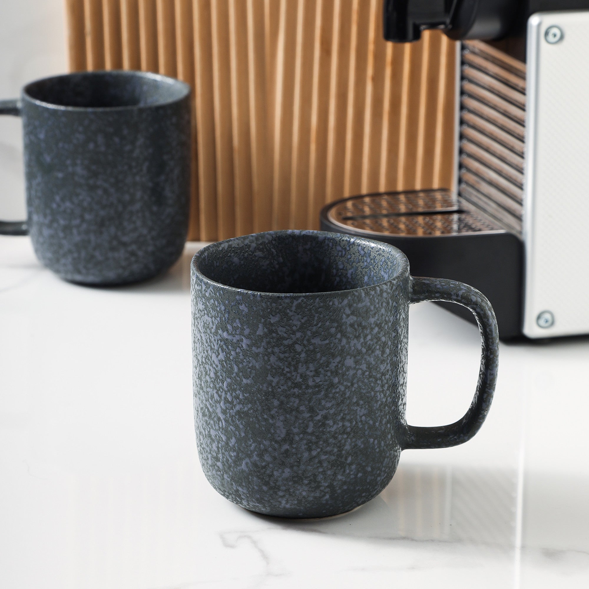 Tom Stoneware Mug - Gray And Blue Reflection