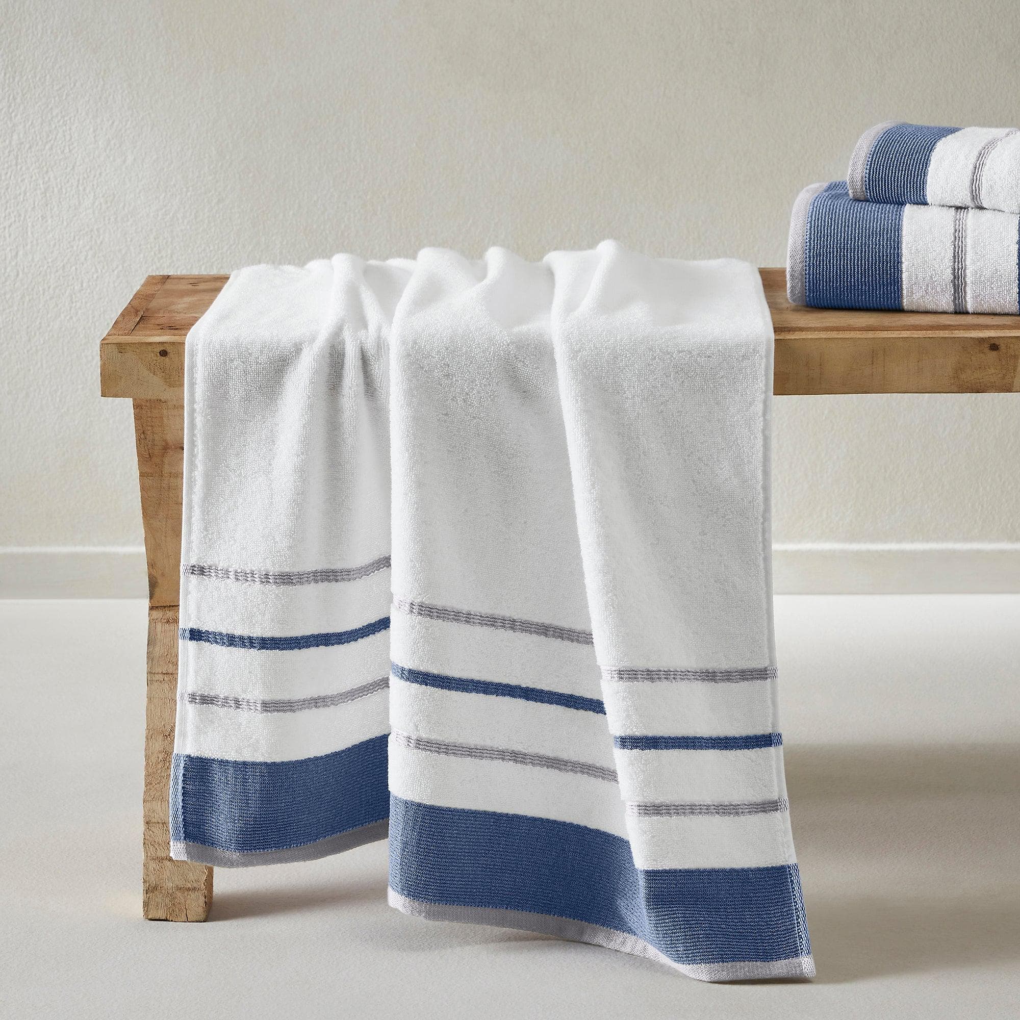 Decorative Cotton Stripe Bath Towel Set - Noelle Collection - Best Buy Furniture