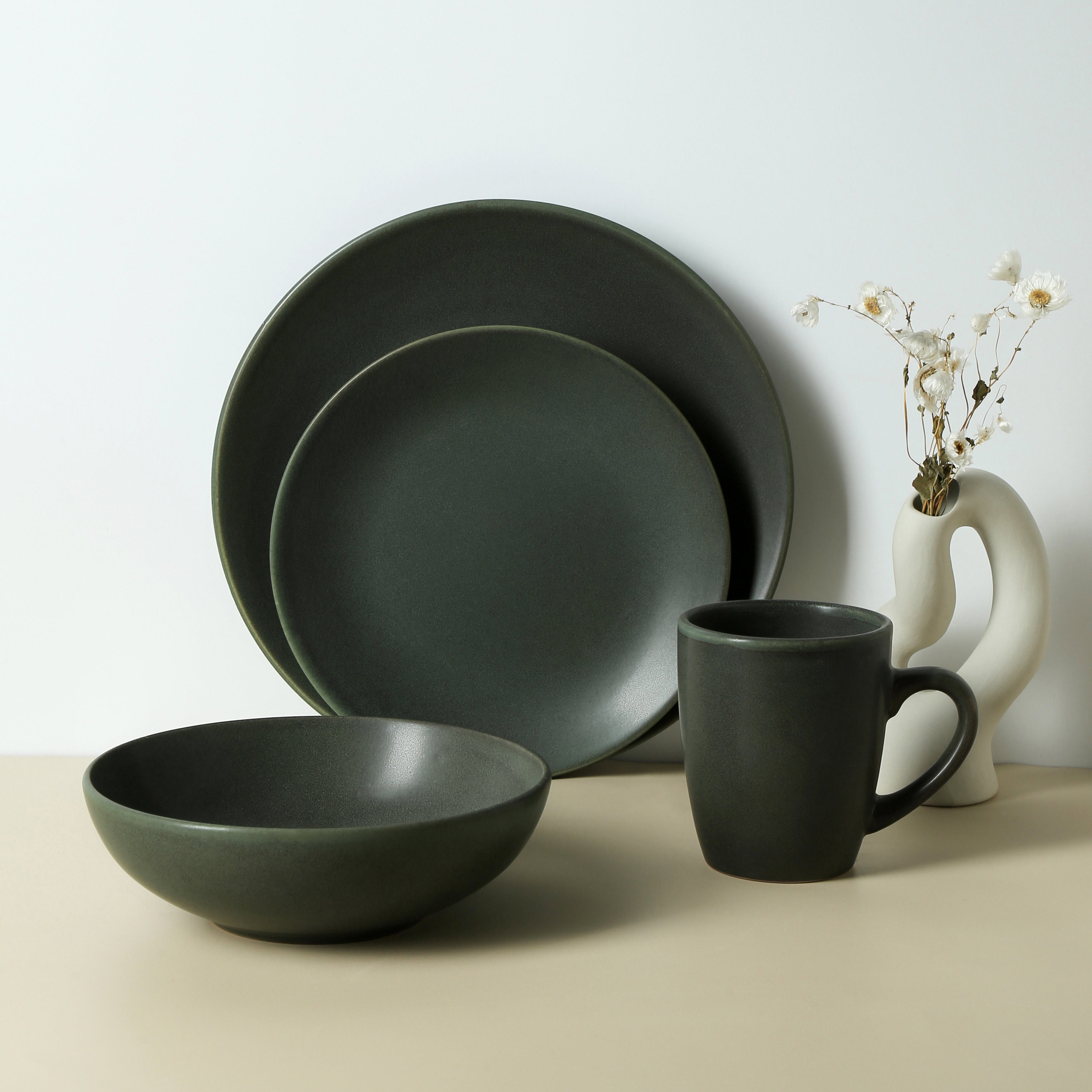 Grao Stoneware Dinnerware Set - Green