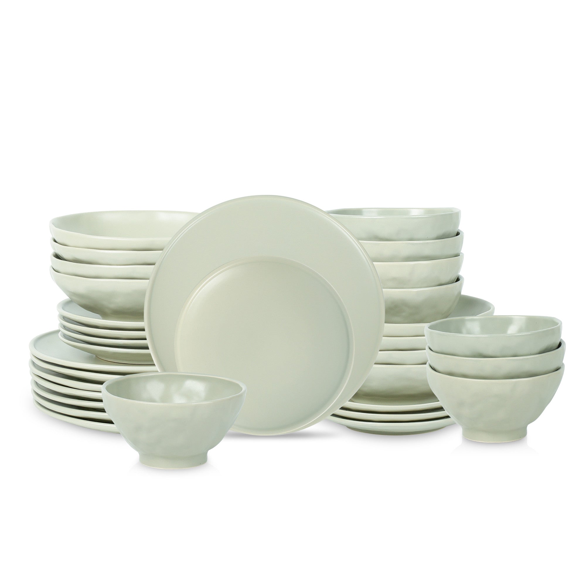 Nendo Stoneware Dinnerware Set - Sage-Grey