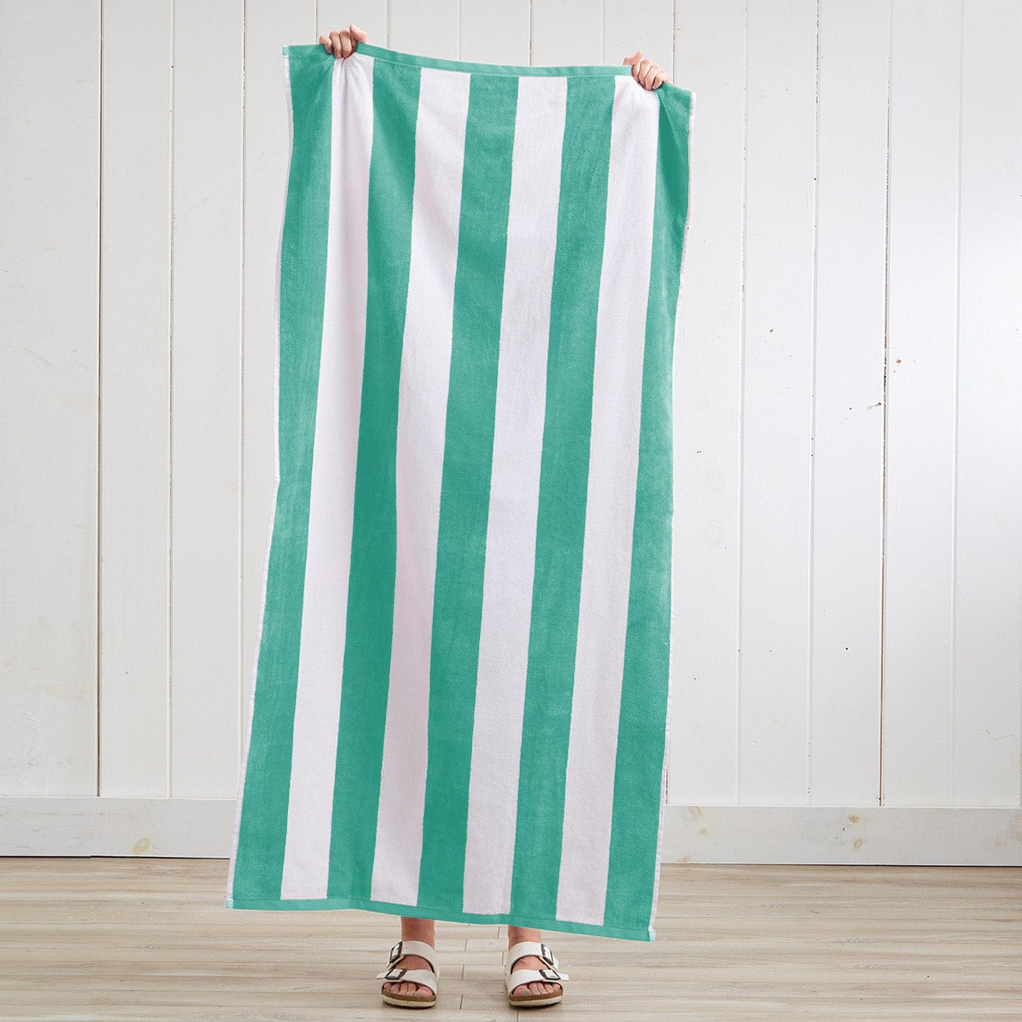 Cotton Velour Cabana Stripe Beach Towel - Novia Collection - Best Buy Furniture