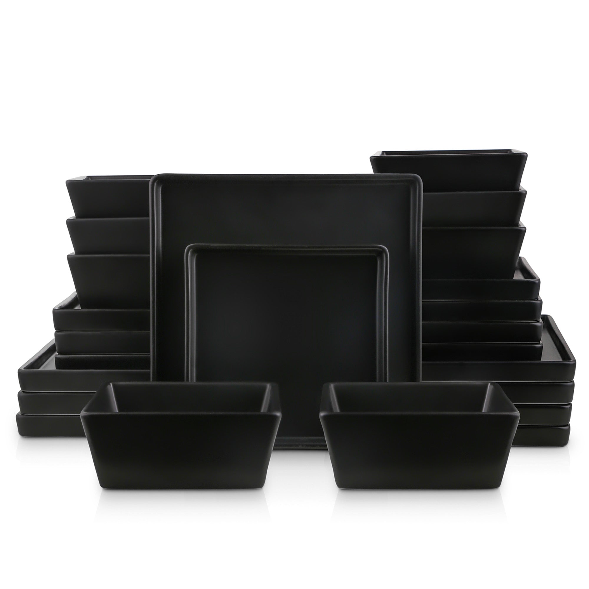 Grace Stoneware Dinnerware Set - Black Matte