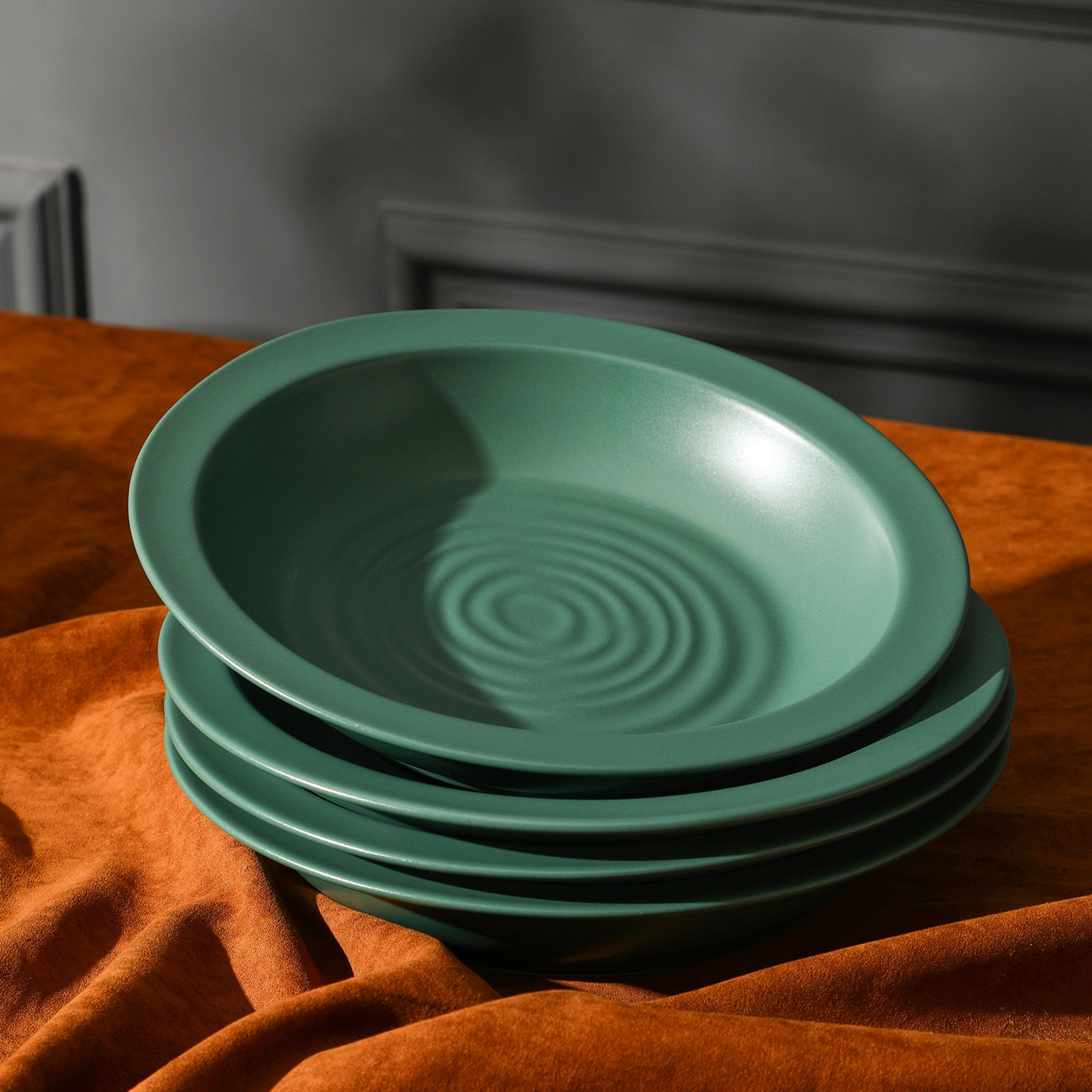 Orbit Stoneware  Pasta Bowl - Green