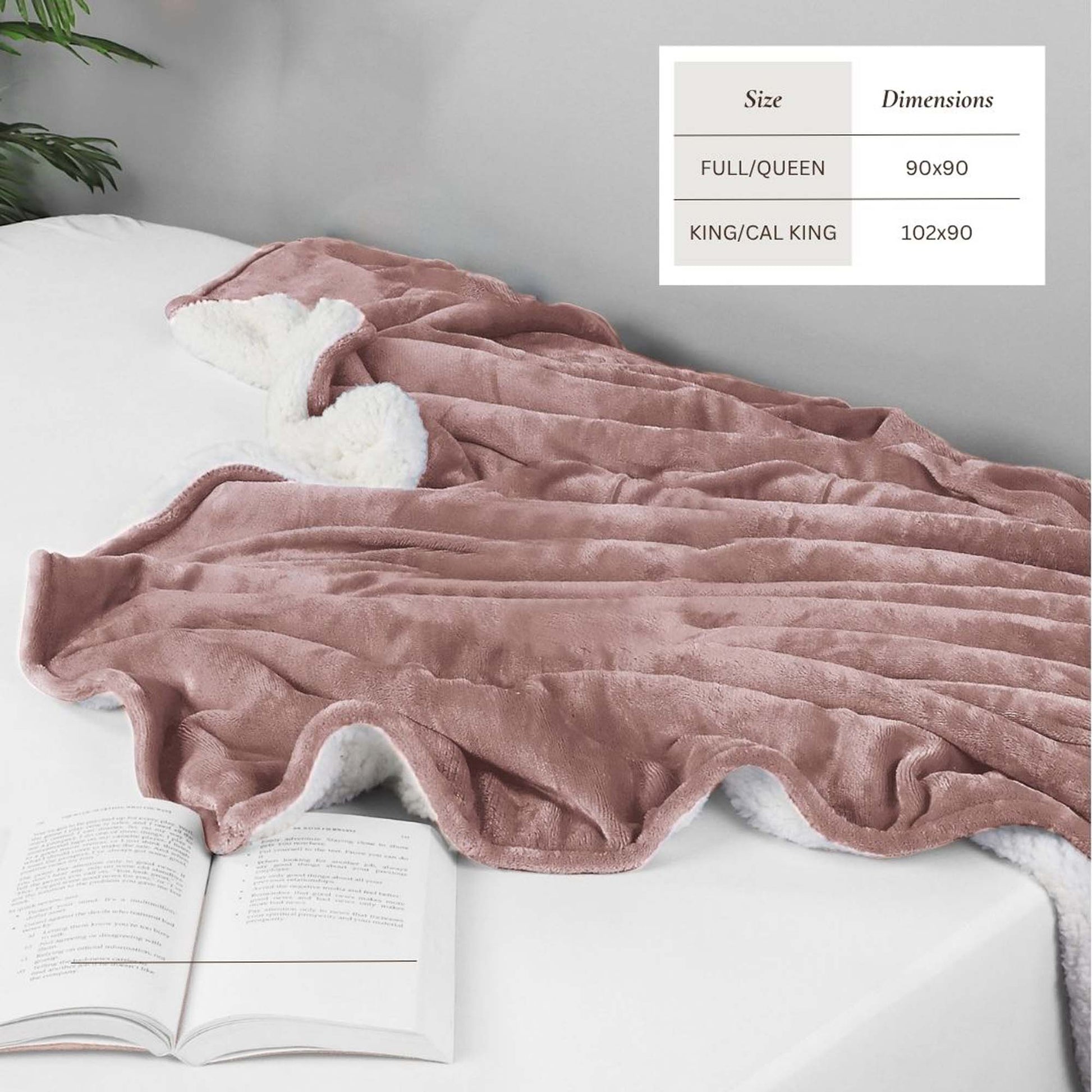 Velvet Plush Sherpa Bed Blanket - Sherpa Fleece Collection - Best Buy Furniture