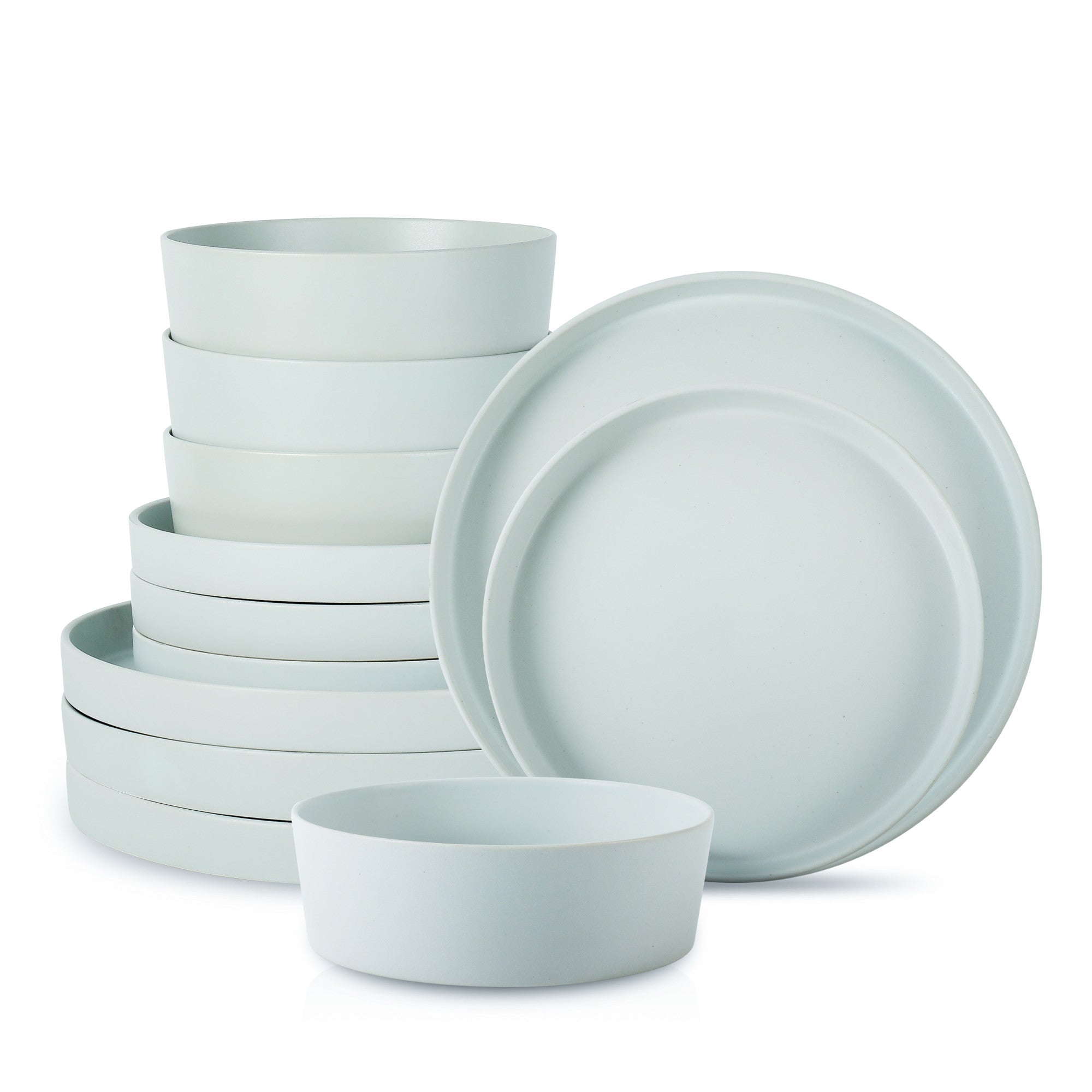 Modan Stoneware Dinnerware Set - Blue-Grey