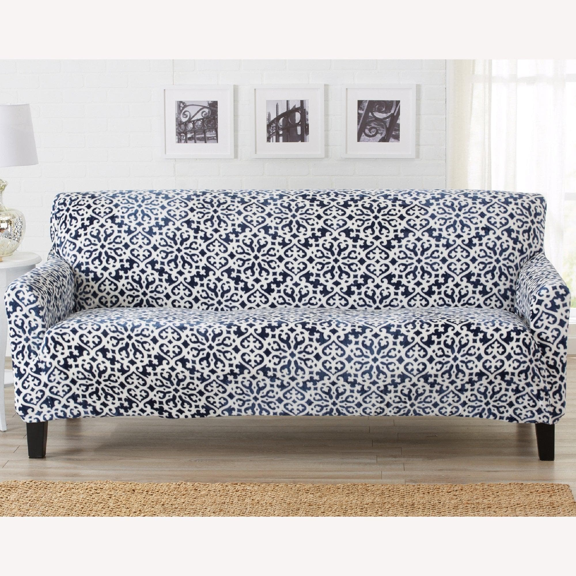 Velvet Stretch Slipcover - Gale Collection - Best Buy Furniture