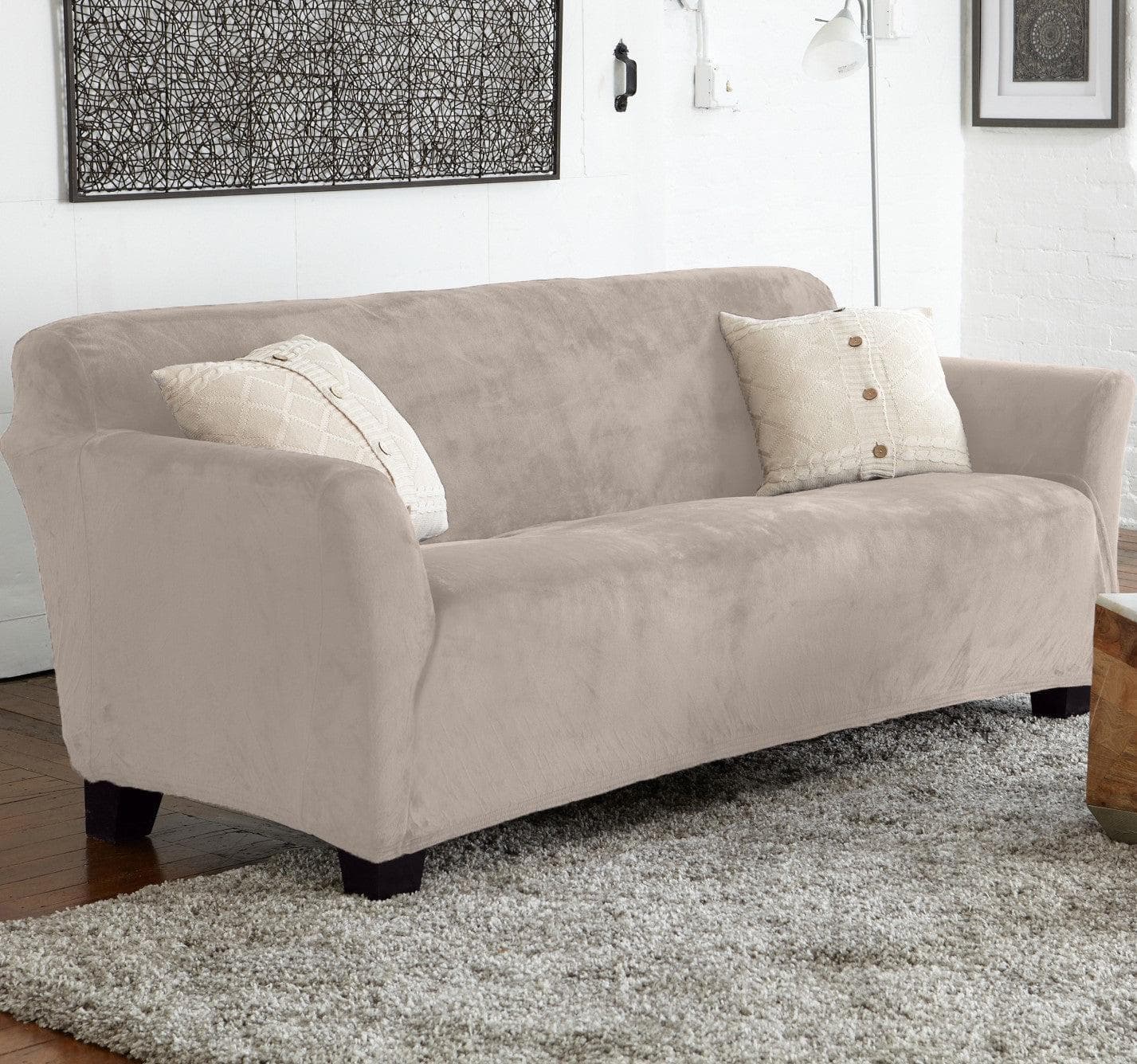 Velvet Stretch Slipcover - Gale Collection - Best Buy Furniture