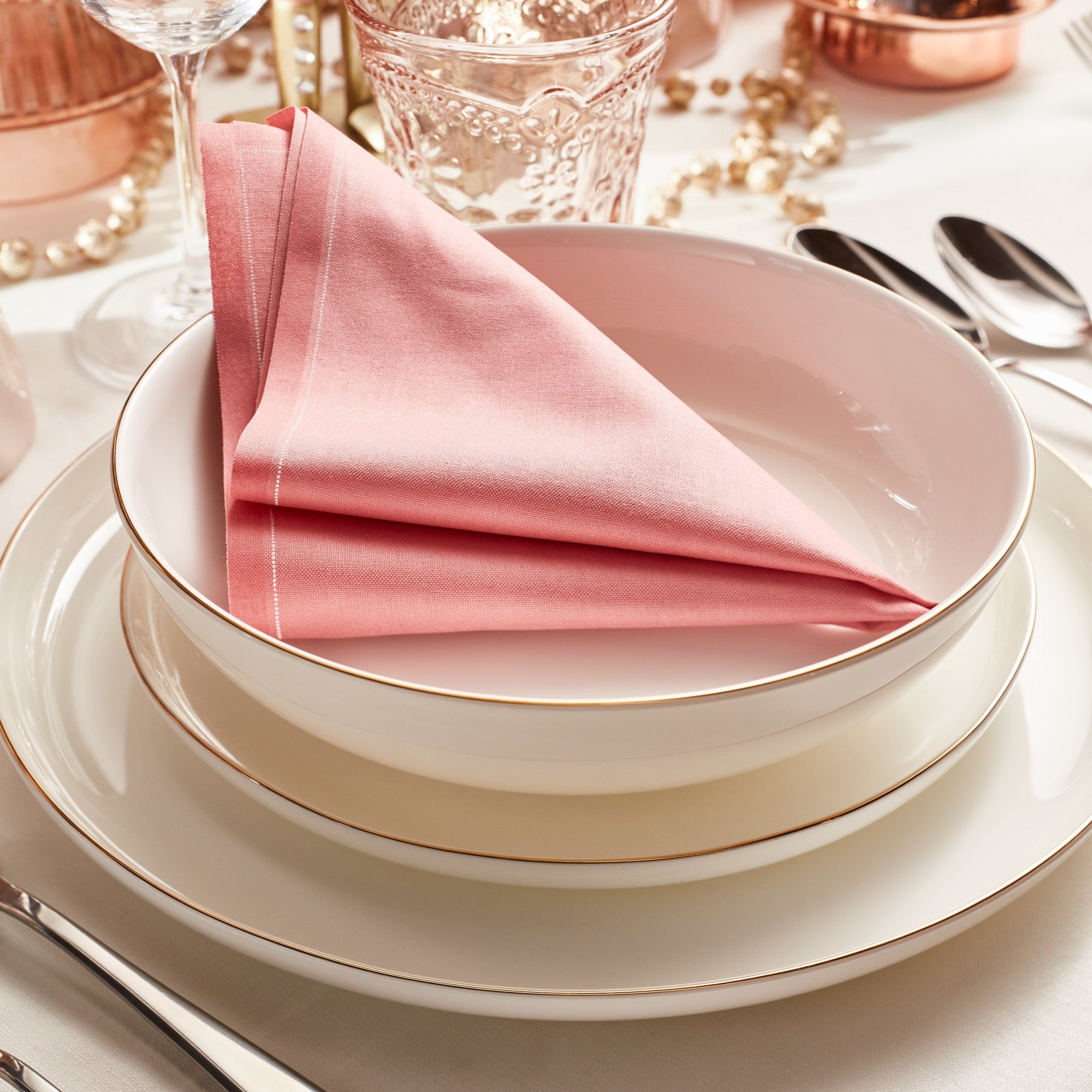 Gabrielle Bone China Dinnerware Set - White And Gold