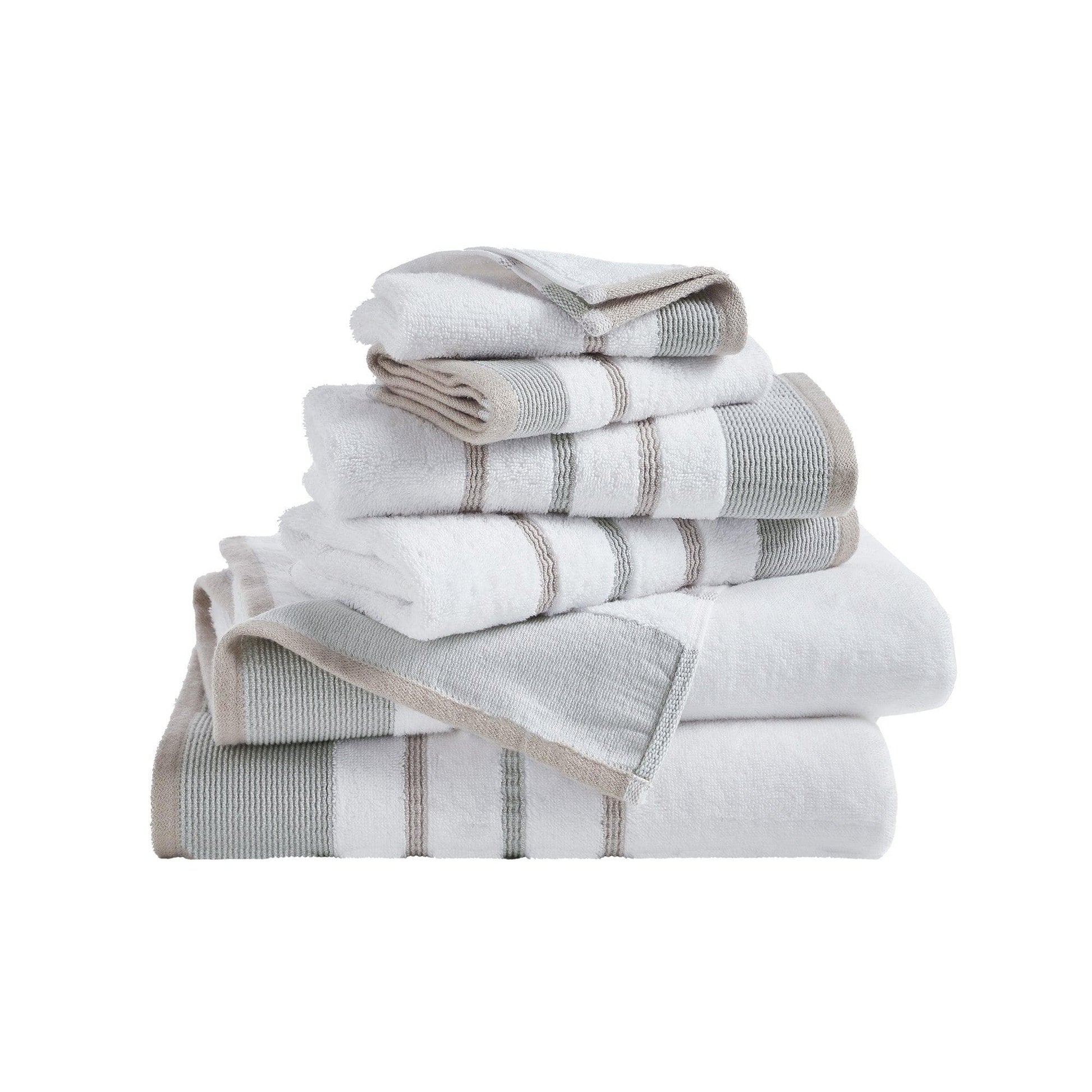 Decorative Cotton Stripe Bath Towel Set - Noelle Collection - Best Buy Furniture