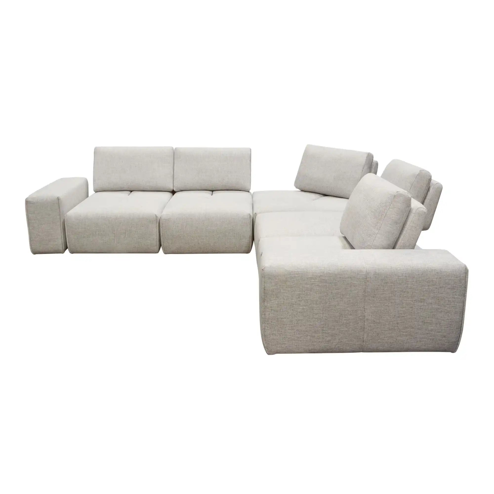 Jazz Modular Sectional – Barley Fabric with Adjustable Backrests