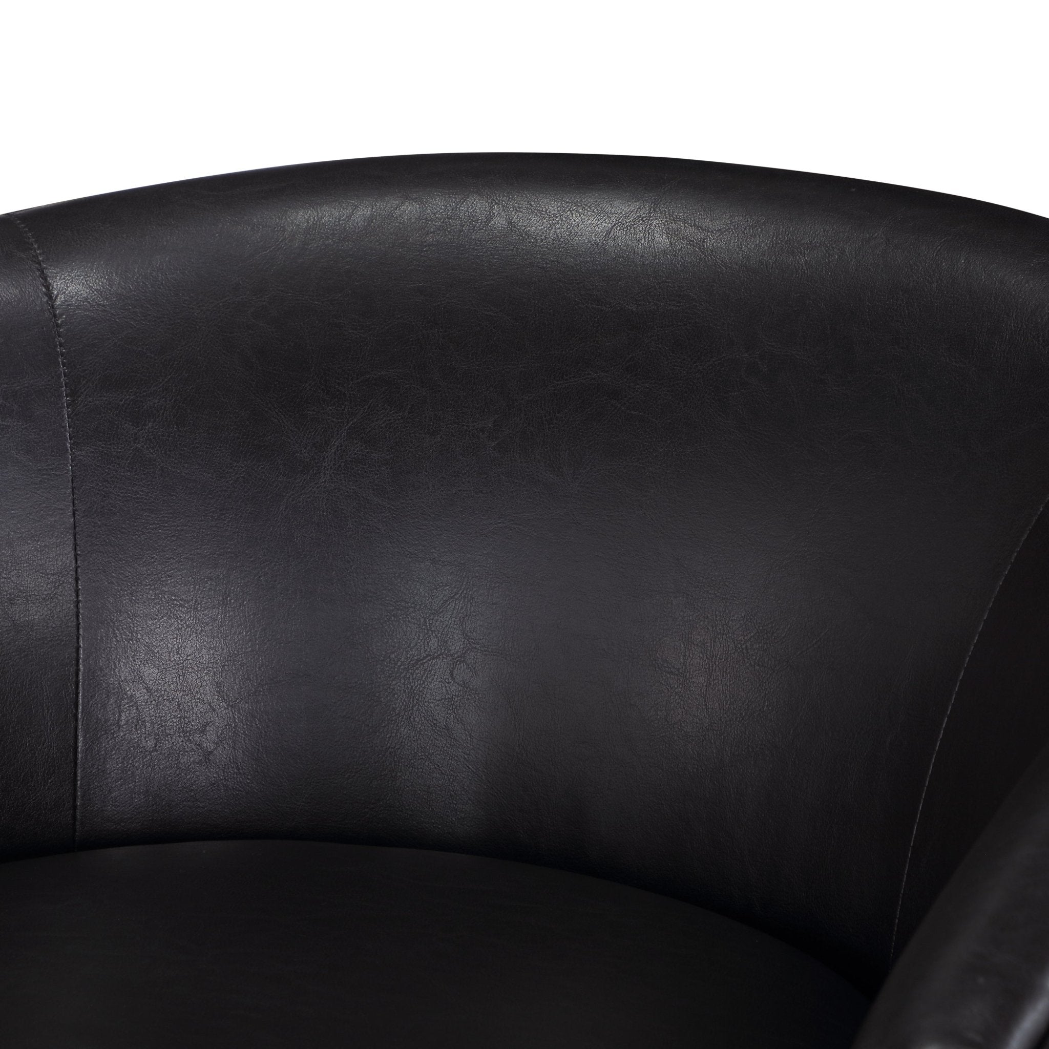 Maisy faux leather wood base barrel swivel chair - Tuesday Morning - Accent Chairs