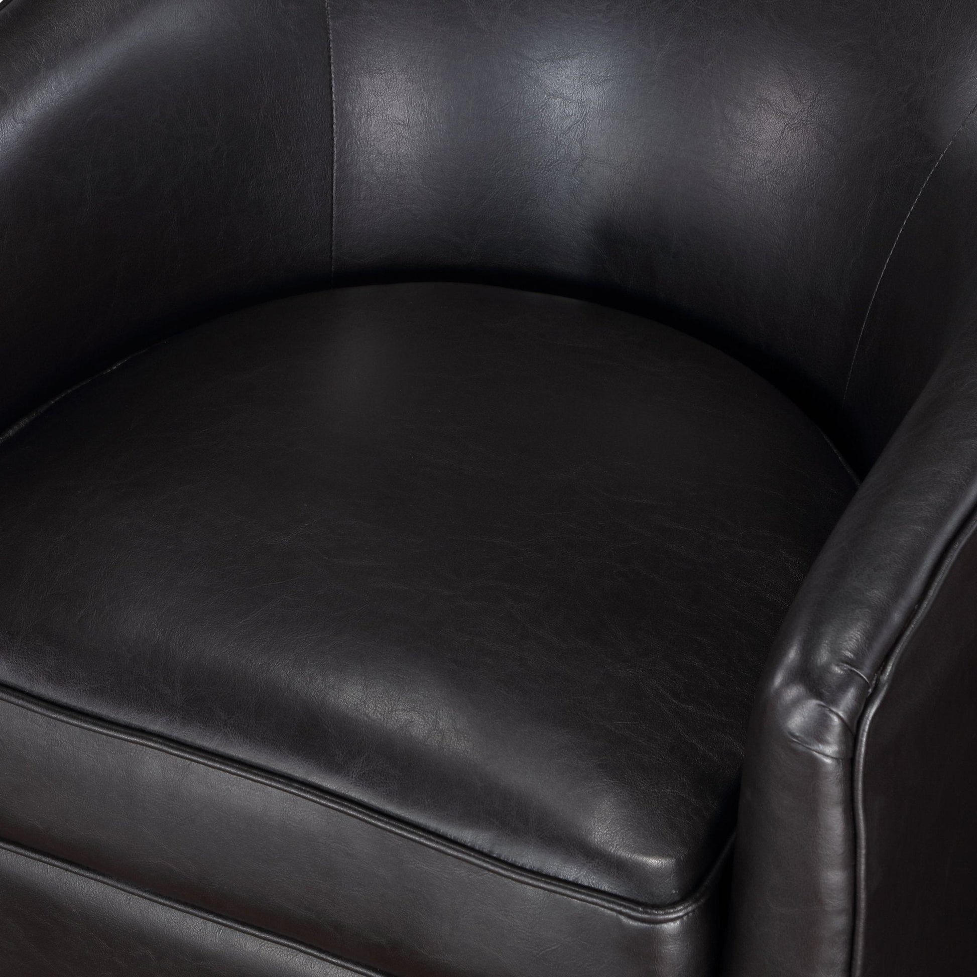 Maisy faux leather wood base barrel swivel chair - Tuesday Morning - Accent Chairs