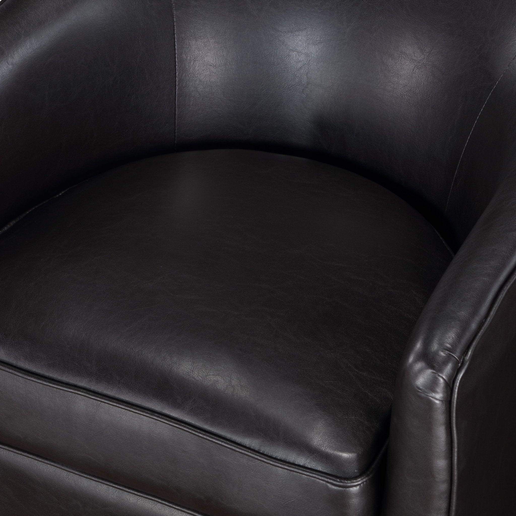 Maisy faux leather wood base barrel swivel chair - Tuesday Morning - Accent Chairs
