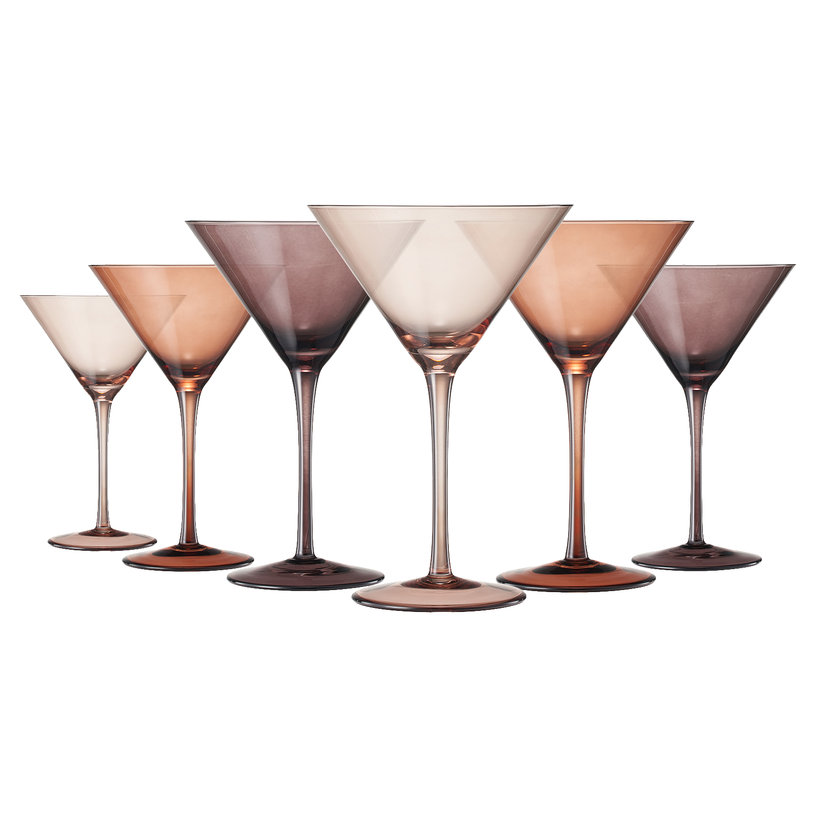 Venus Martini Cocktail Glassware, Set of 6