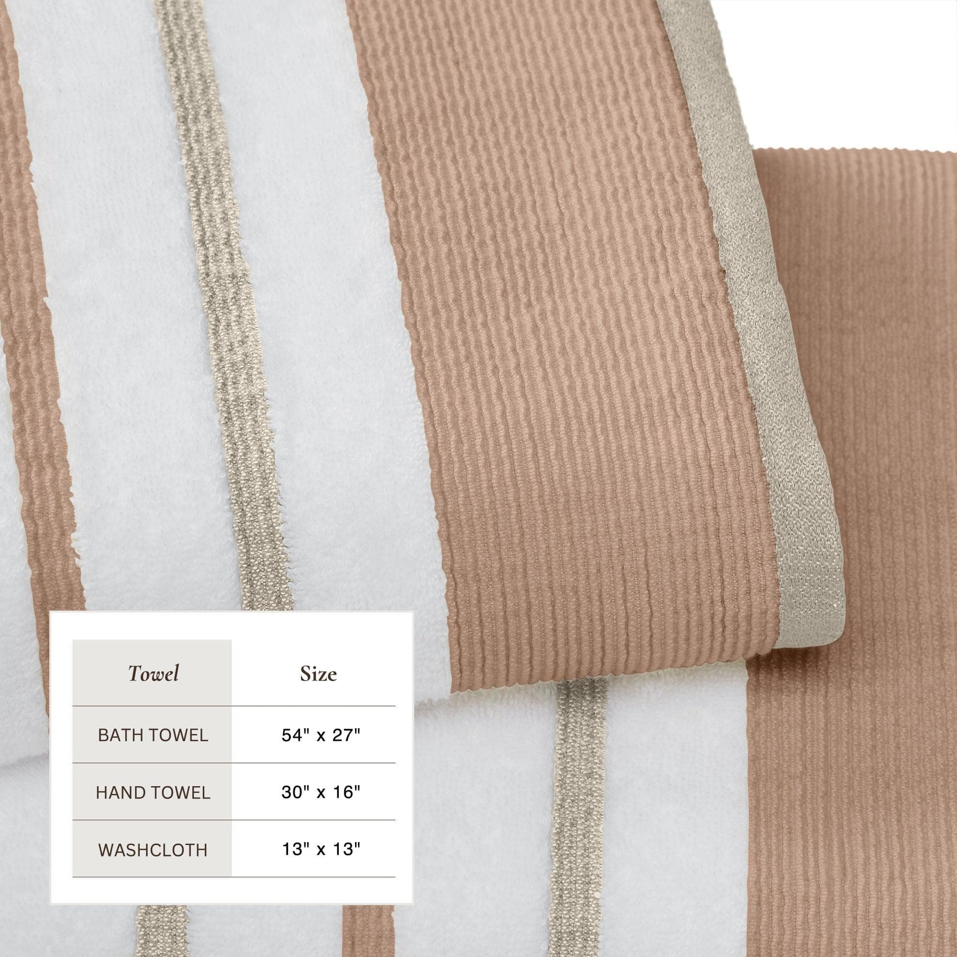 Decorative Cotton Stripe Bath Towel Set - Noelle Collection - Best Buy Furniture