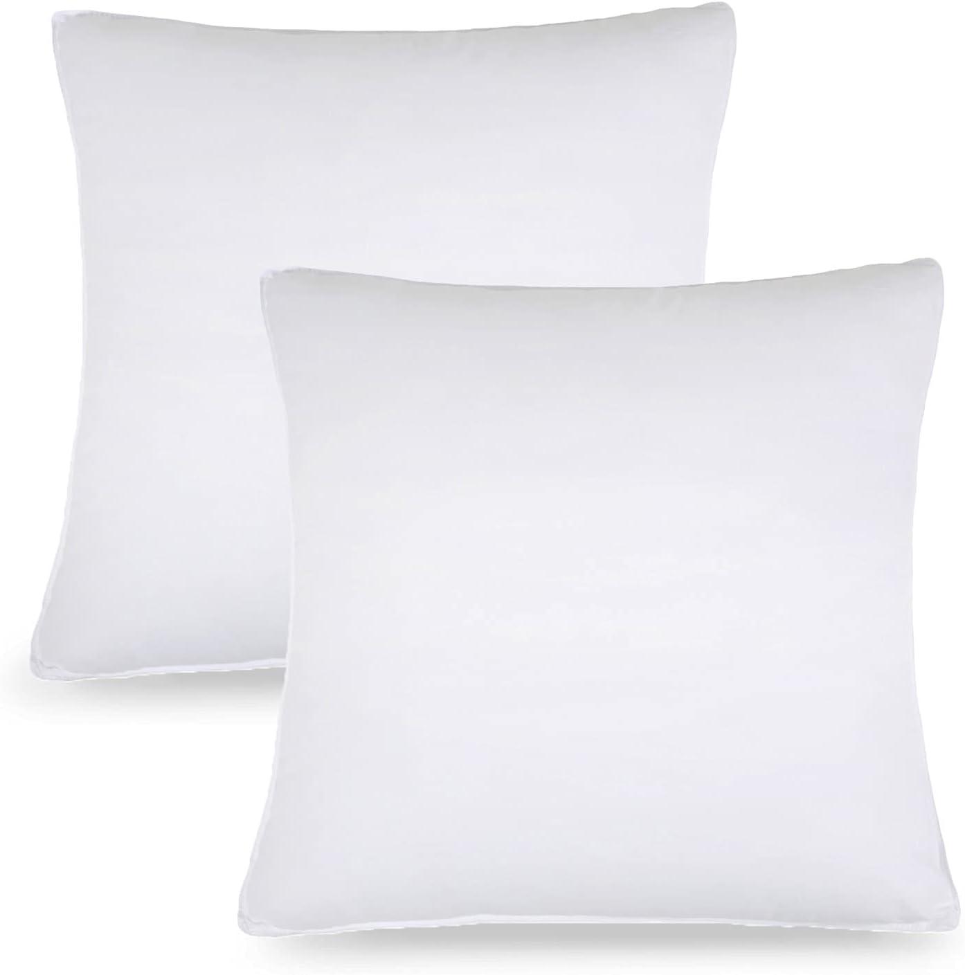 Medium Density Down Alternative Solid Euro Pillows, Set of 2 and 4 - Pillow Set by Superior Brand